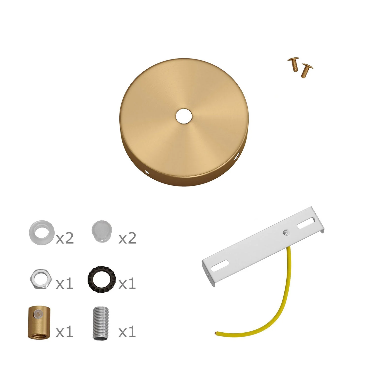 Mini Zylinder-Baldachin-Set aus Metall mit 1 zentralem und 2 seitlichen Löchern – Satinbronze - Image 7