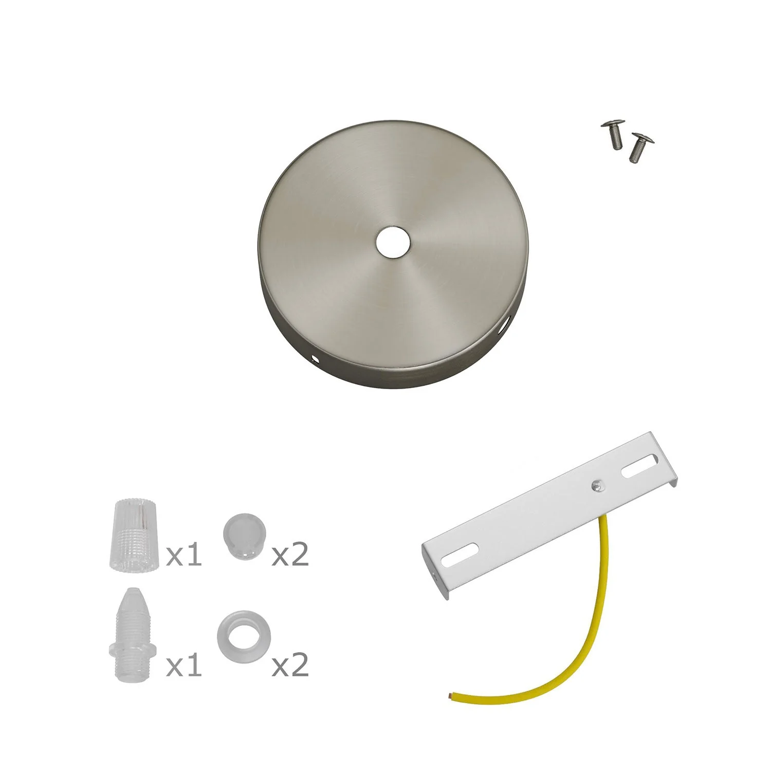 Mini-Zylinderbaldachin-Kit aus Metall mit 1 zentralem und 2 seitlichen Löchern – Satin-Titanium - Image 3