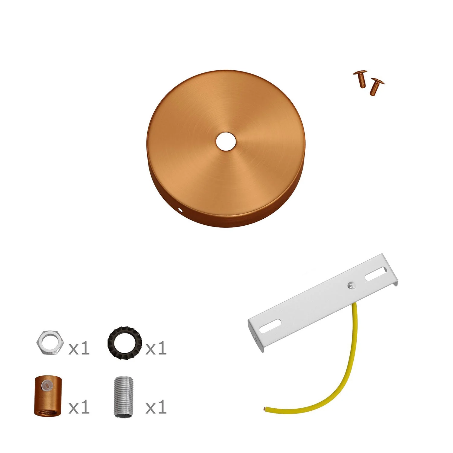 Mini-Baldachinset zylindrisch aus Metall mit 1 mittigem Loch – Satin-Kupfer - Image 7