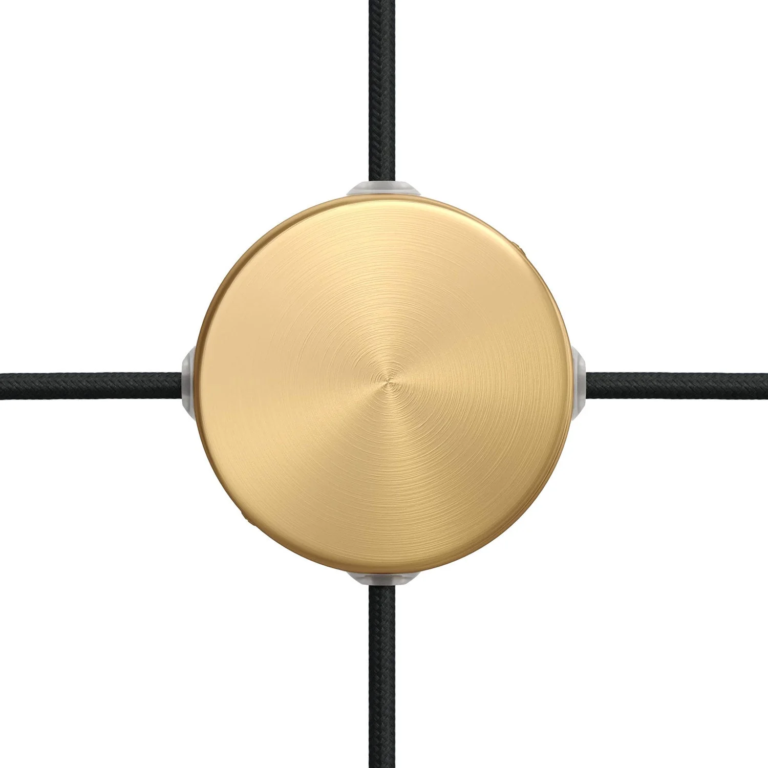 Mini-Rosetten-Kit Zylinderform aus Metall mit 4 seitlichen Löchern (Anschlussdose) – Bronze satiniert