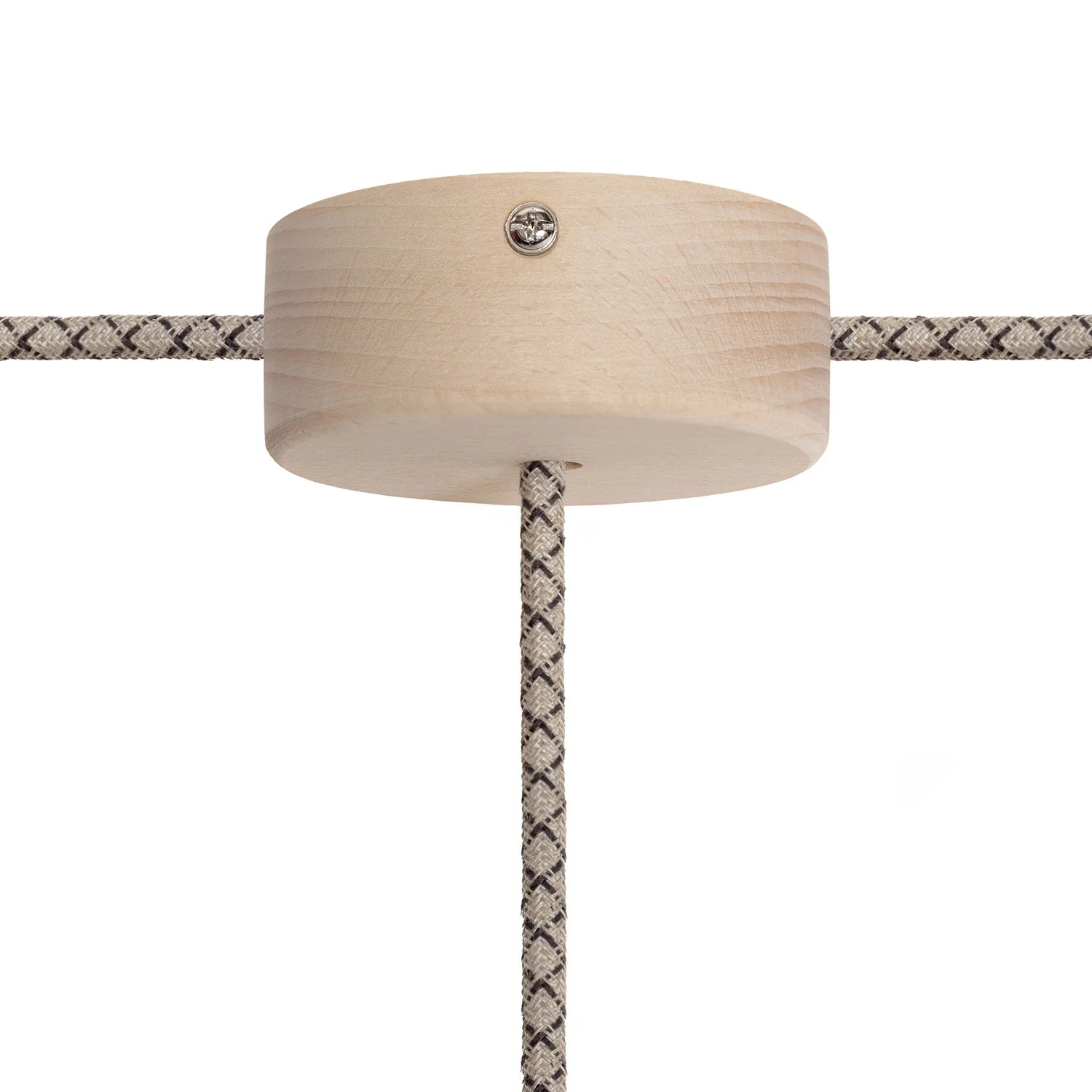 Mini-Zylinderbaldachin-Kit aus Holz mit 1 Mittel- und 2 Seitenlöchern – Natur