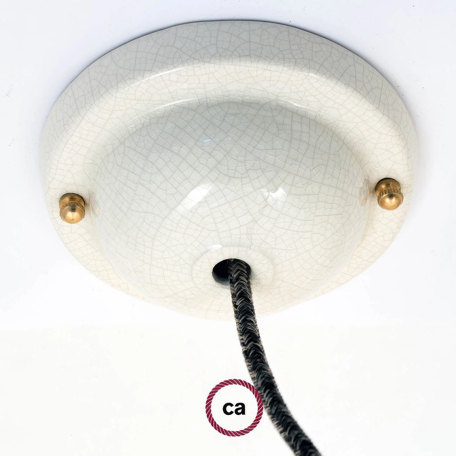 Schlichtes Keramik-Rosetten-Set – Craquelet-Optik