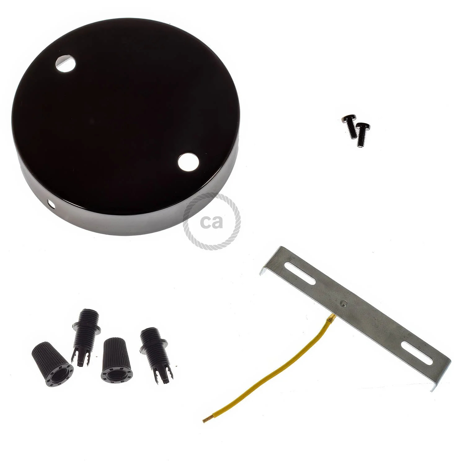 Zylindrischer Metallbaldachin-Kit mit 2 Löchern – Perlschwarz - Image 3