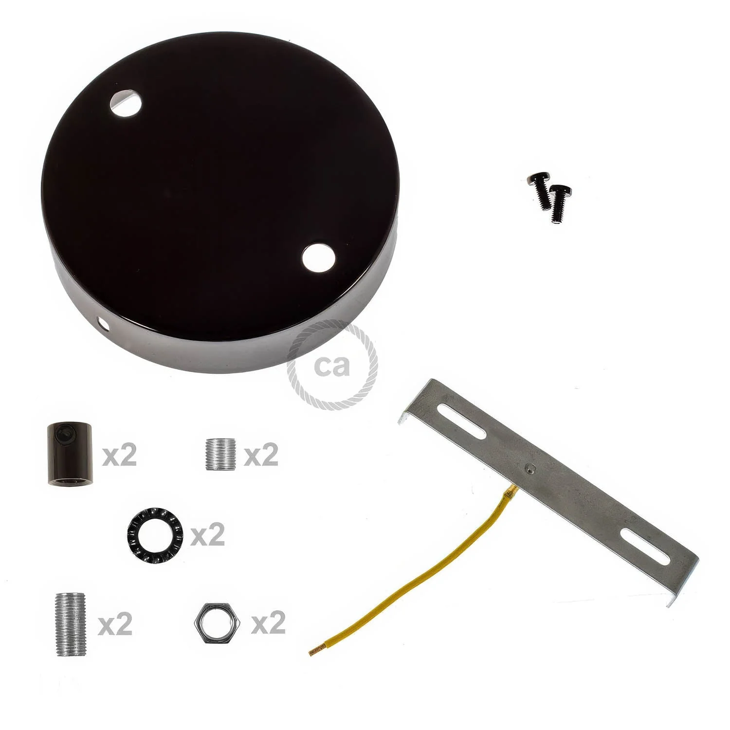 Zylindrischer Metallbaldachin-Kit mit 2 Löchern – Perlschwarz - Image 8