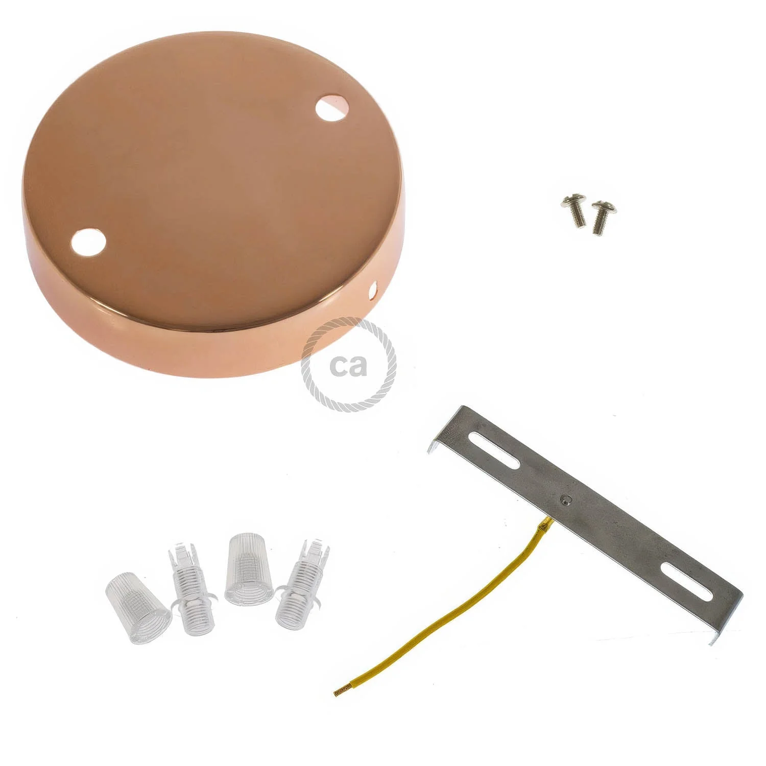 Kit zylindrischer Lampenbaldachin aus Metall mit 2 Löchern - Kupfer - Image 3