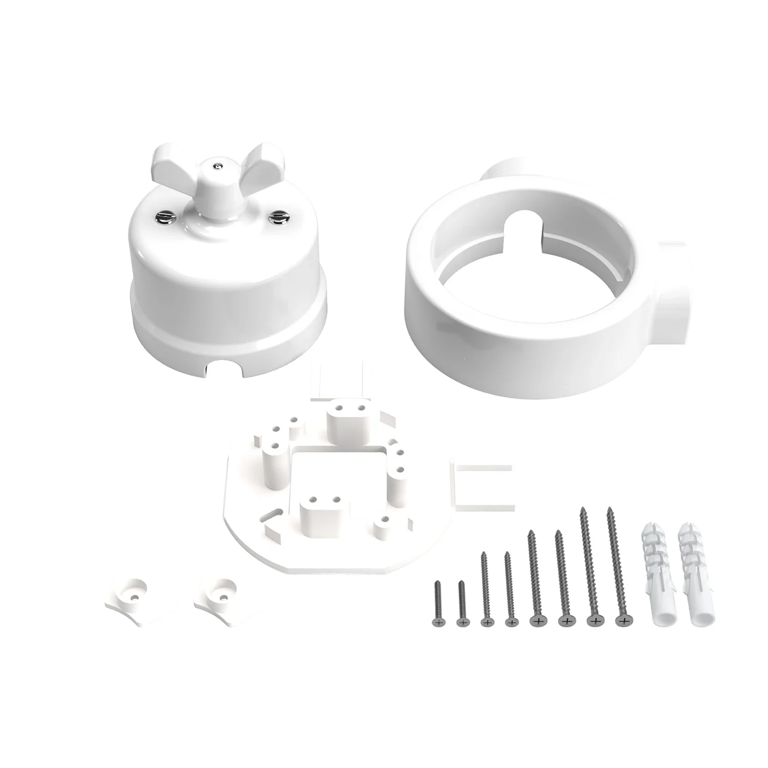Schalter/Wechsler-Kit mit Flügelmutter und Basis für Creative-Tubes aus weißem Porzellan - Image 10