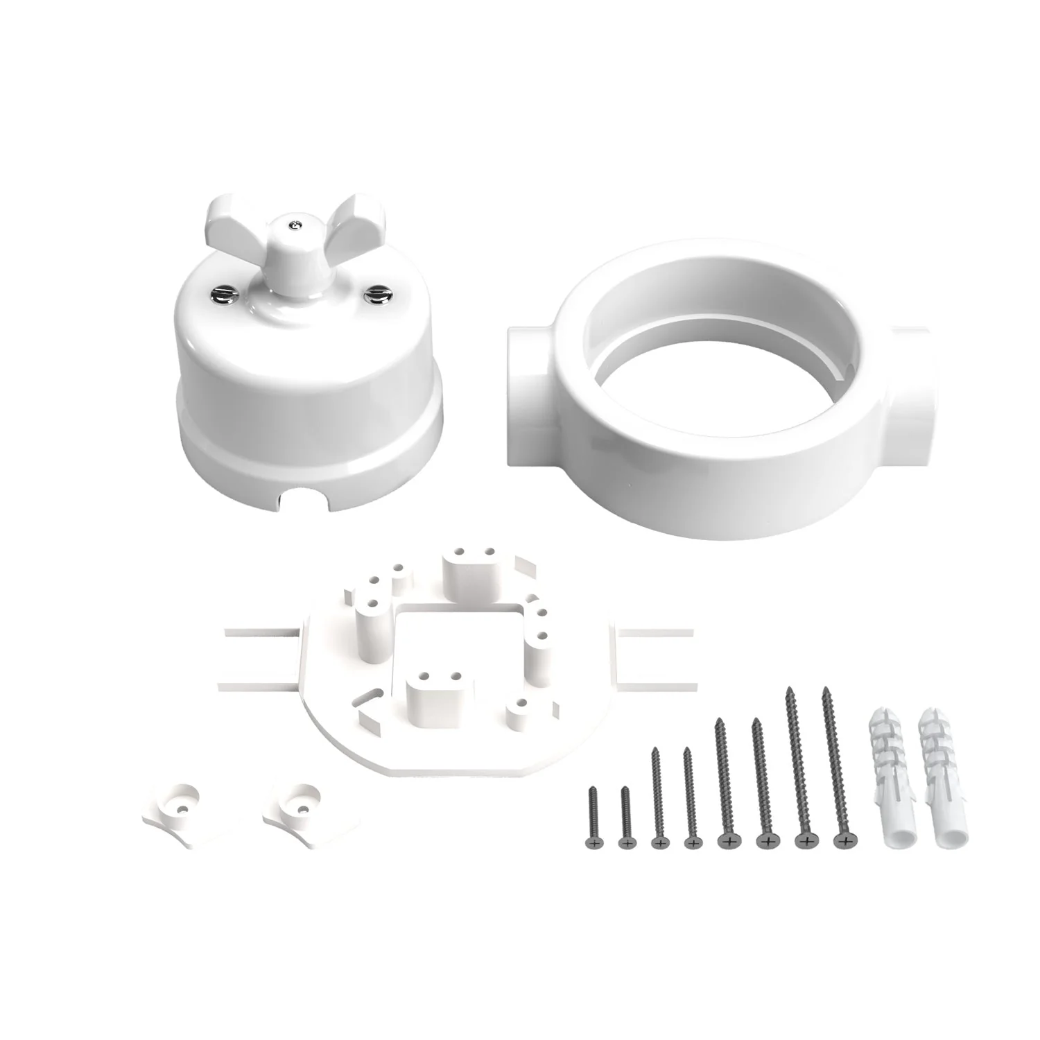 Schalter/Wechsler-Kit mit Flügelmutter und Basis für Creative-Tubes aus weißem Porzellan - Image 17