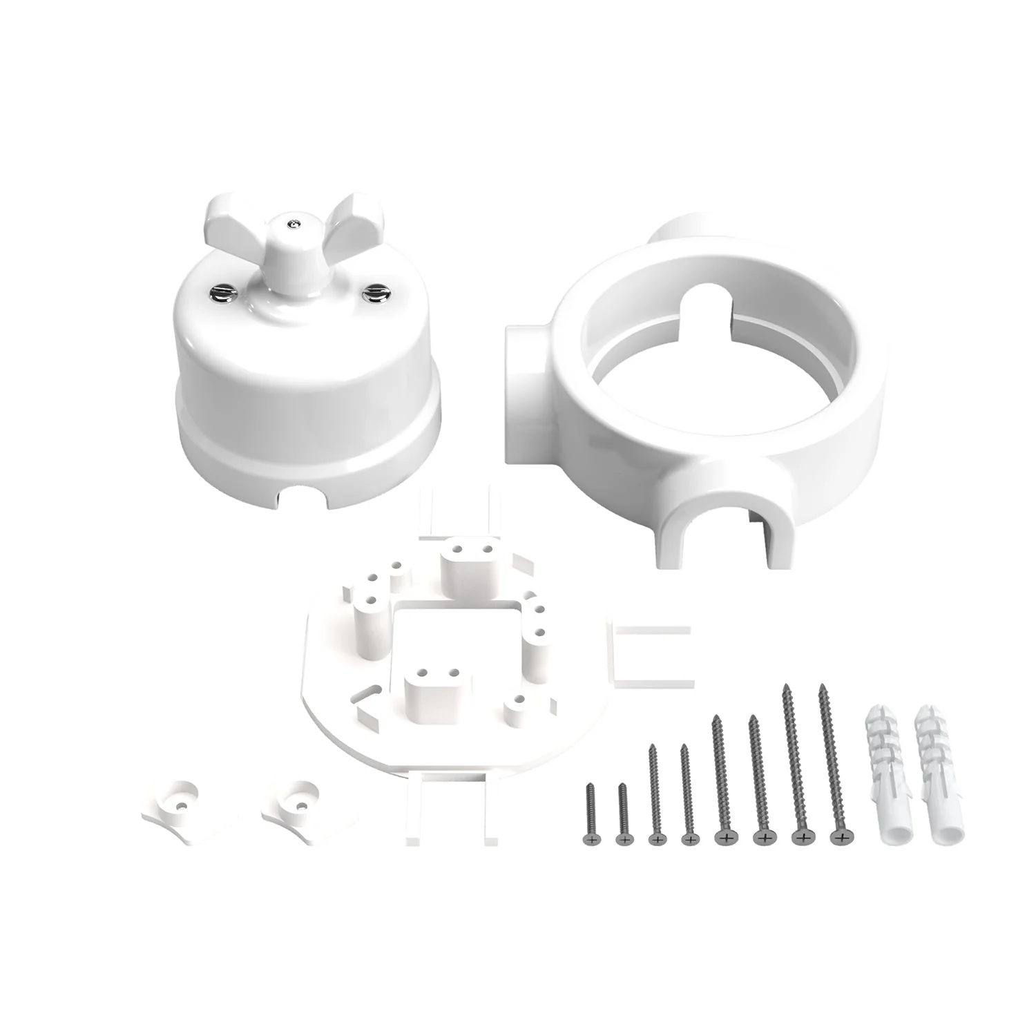 Schalter/Wechsler-Kit mit Flügelmutter und Basis für Creative-Tubes aus weißem Porzellan - Image 24