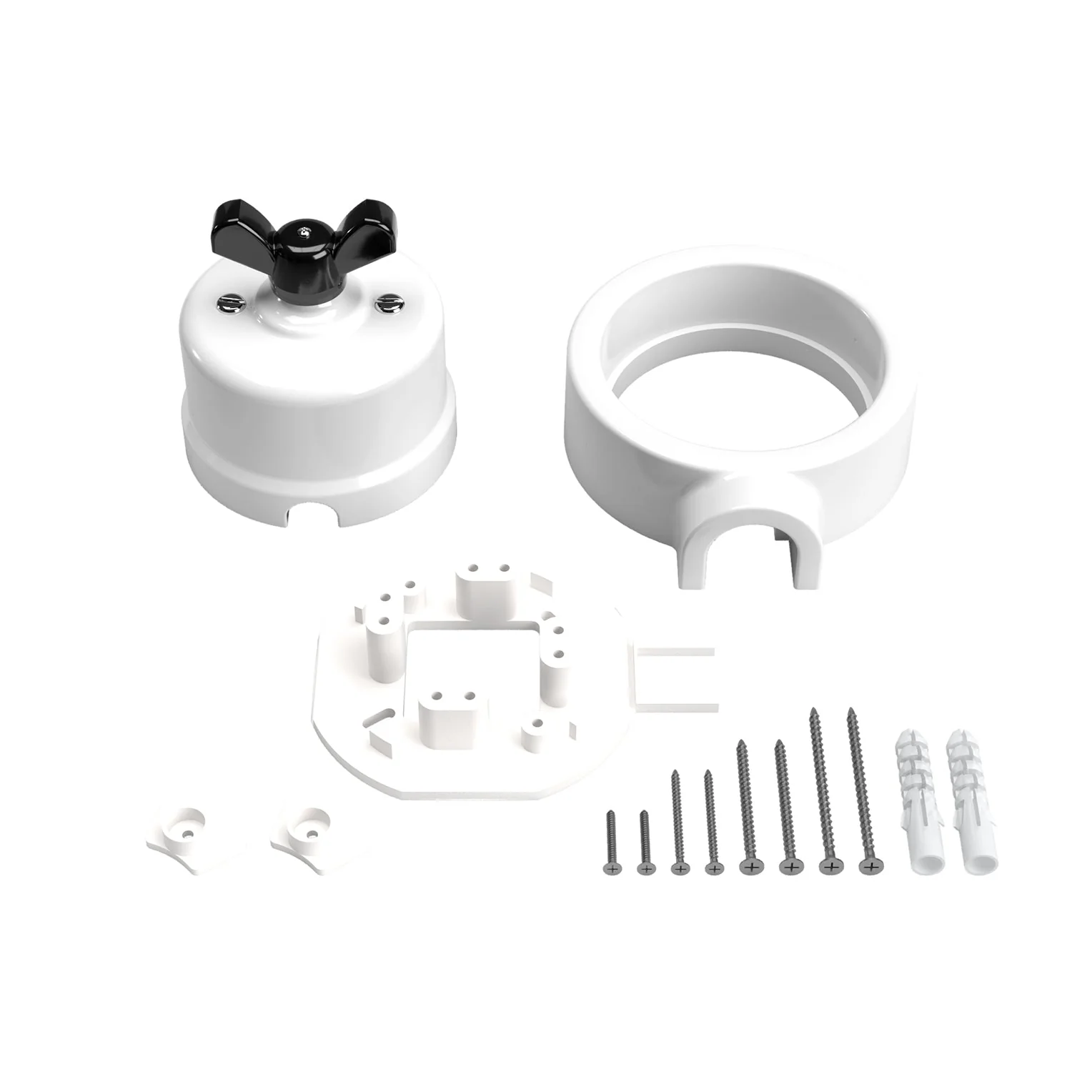 Schalter/Wechsler-Kit mit Flügelmutter und Basis für Creative-Tubes aus weißem Porzellan - Image 31