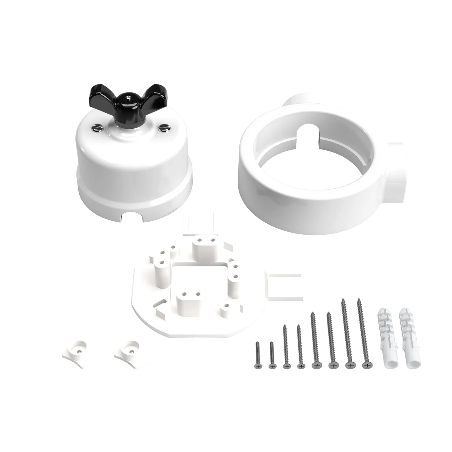 Schalter/Wechsler-Kit mit Flügelmutter und Basis für Creative-Tubes aus weißem Porzellan - Image 36