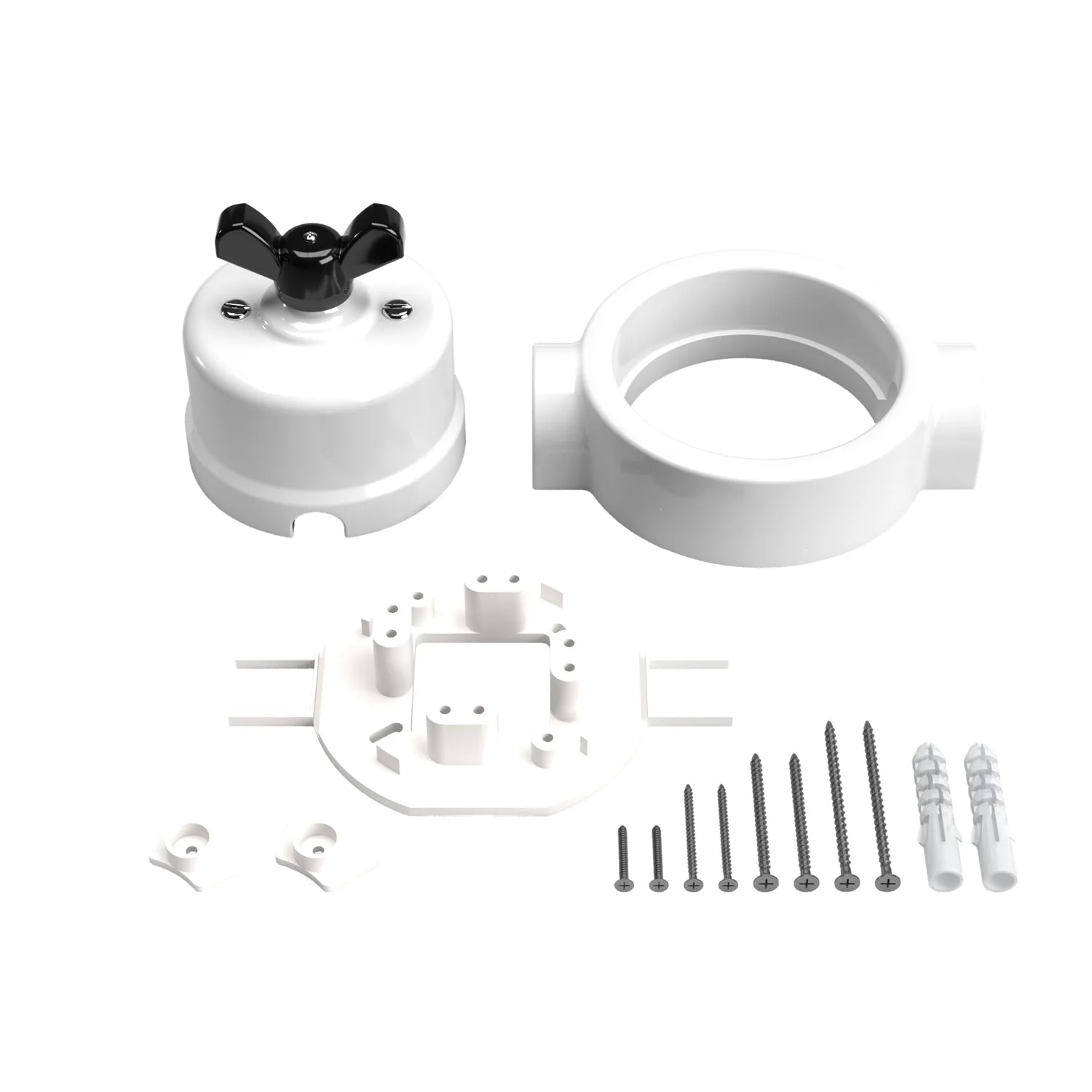 Schalter/Wechsler-Kit mit Flügelmutter und Basis für Creative-Tubes aus weißem Porzellan - Image 41
