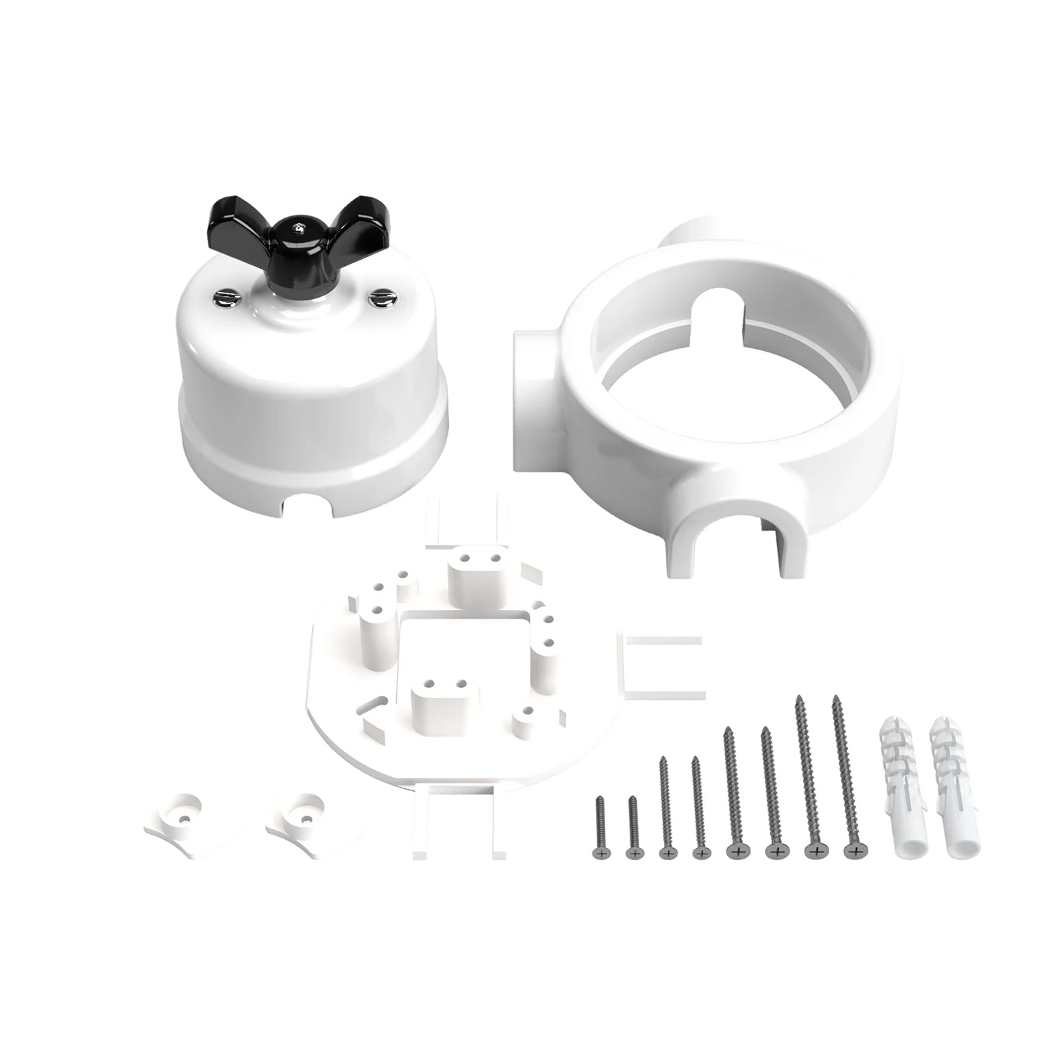 Schalter/Wechsler-Kit mit Flügelmutter und Basis für Creative-Tubes aus weißem Porzellan - Image 46