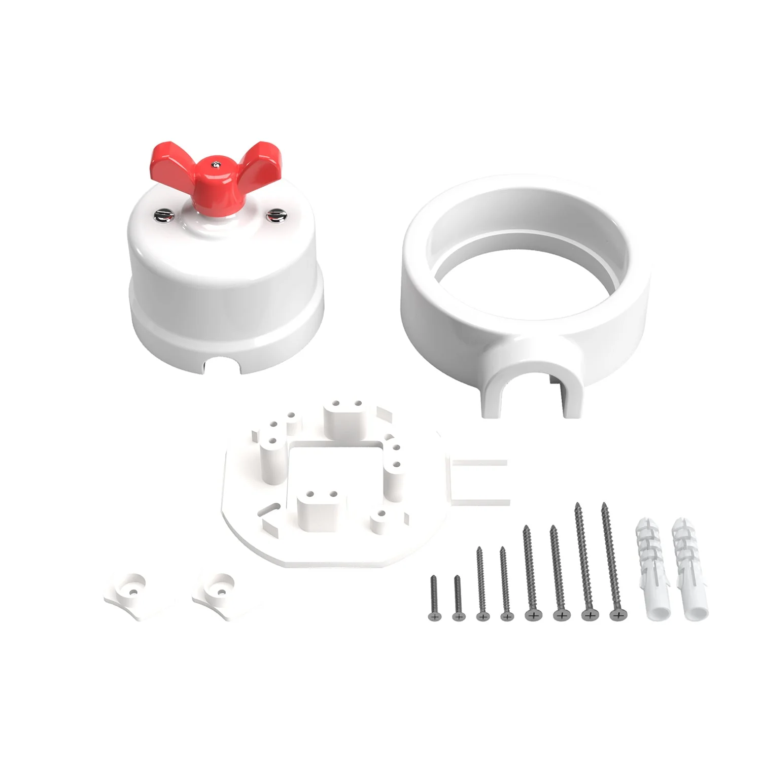 Schalter/Wechsler-Kit mit Flügelmutter und Basis für Creative-Tubes aus weißem Porzellan - Image 51