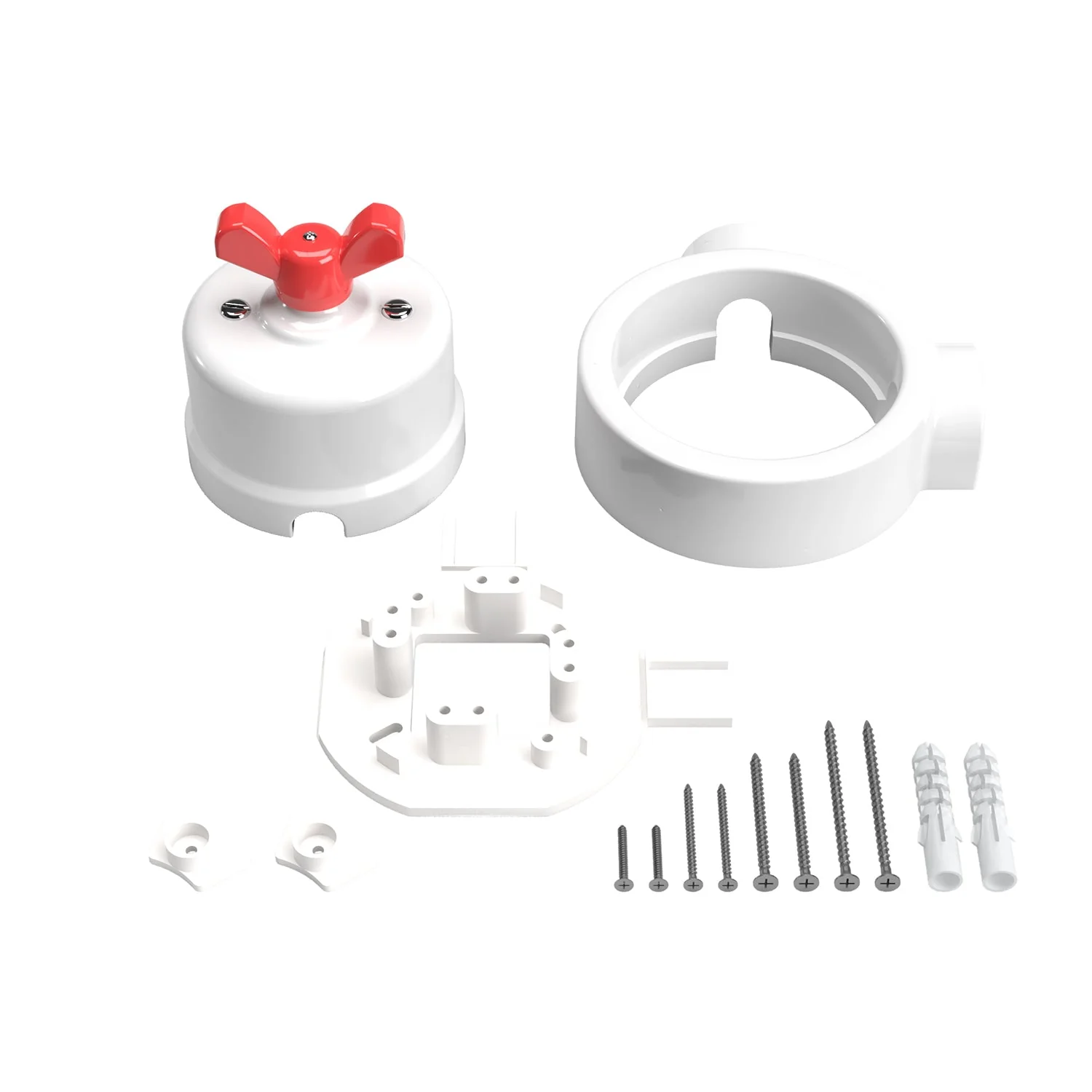 Schalter/Wechsler-Kit mit Flügelmutter und Basis für Creative-Tubes aus weißem Porzellan - Image 56