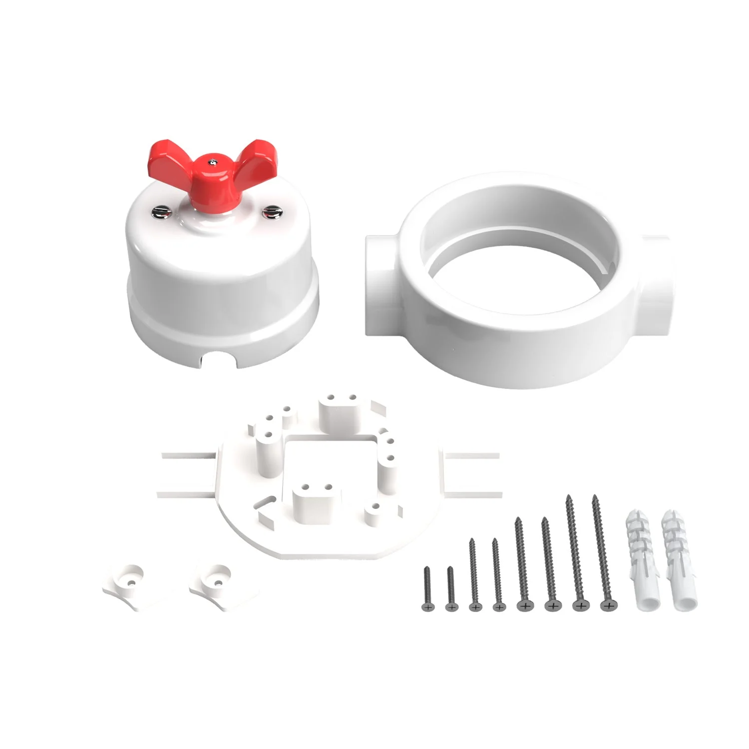 Schalter/Wechsler-Kit mit Flügelmutter und Basis für Creative-Tubes aus weißem Porzellan - Image 61