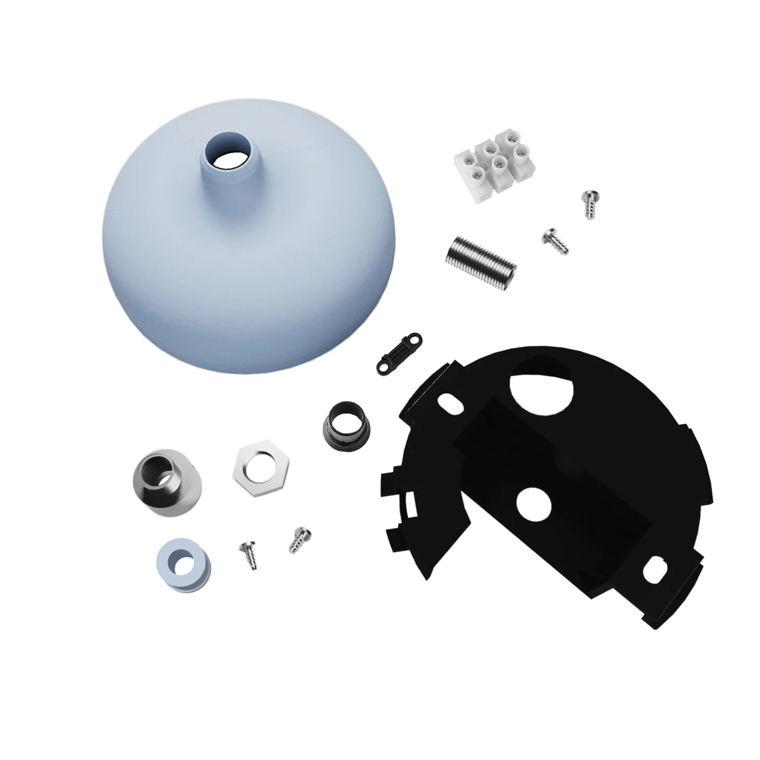 Silikon-Baldachin-Set mit Mittelbohrung und Vorbereitung für seitliche Bohrung - Zuckerblau - Image 2