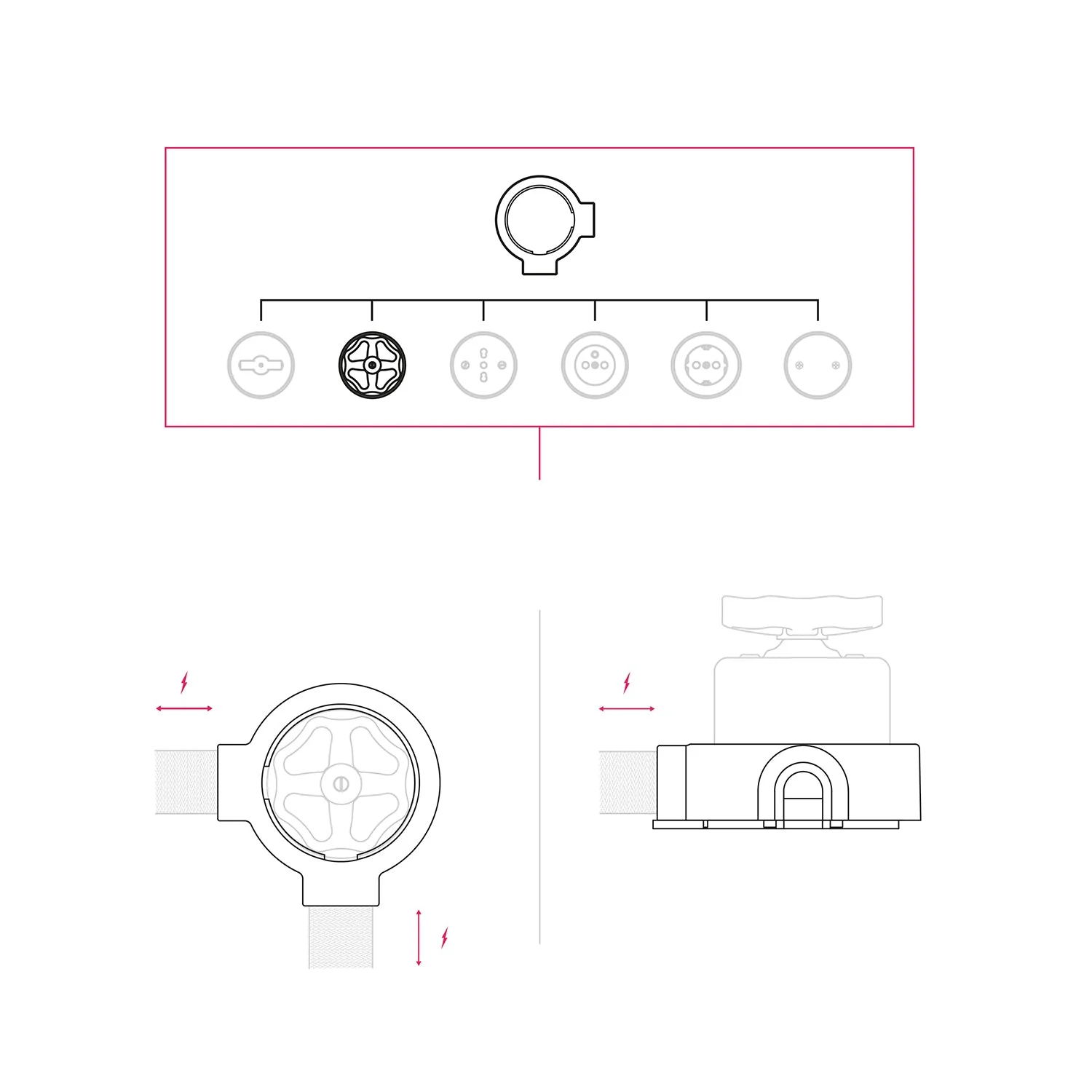 Dreh-/Wechselschalter-Set mit Knauf und Sockel für Creative-Tubes – Weißes Porzellan - Image 14