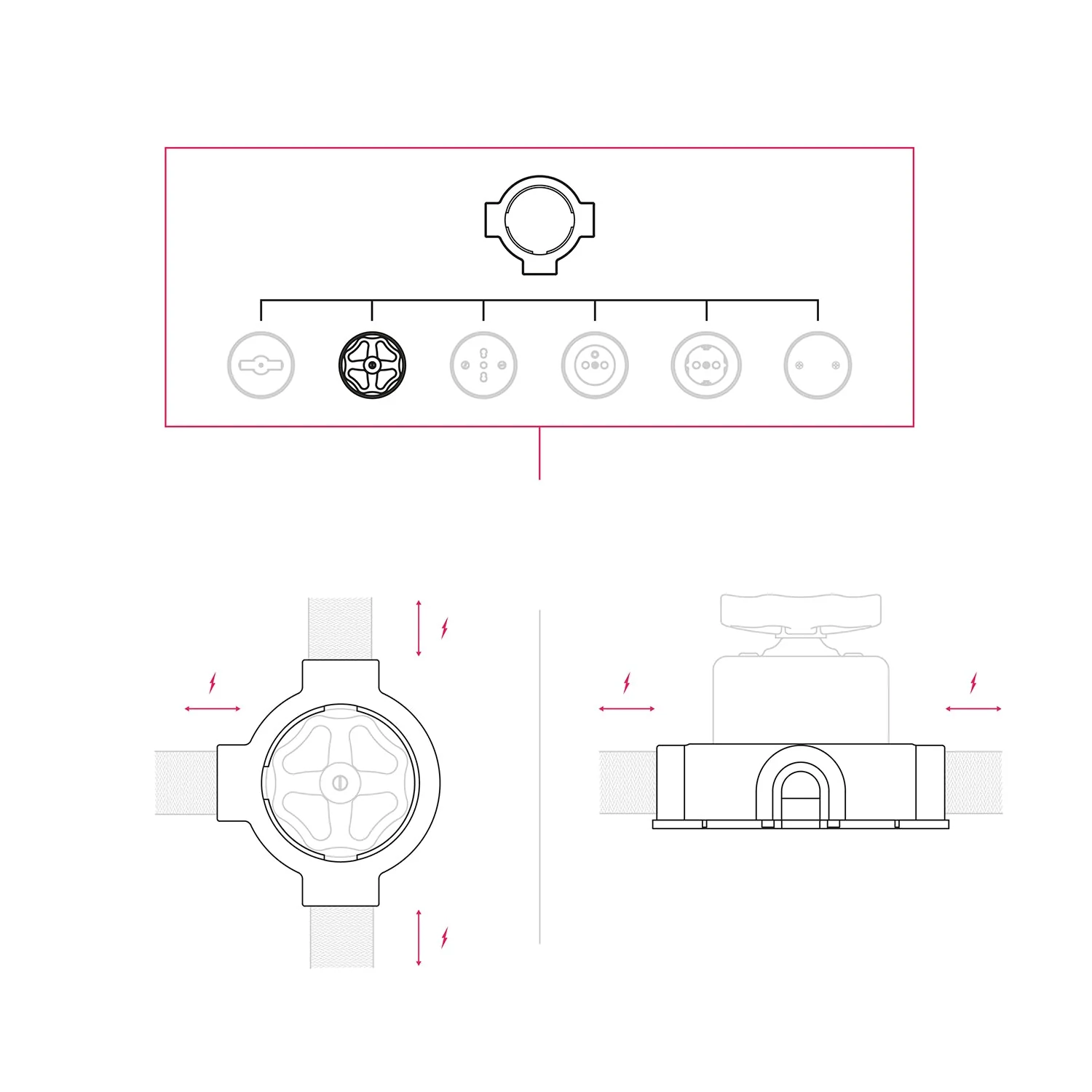 Dreh-/Wechselschalter-Set mit Knauf und Sockel für Creative-Tubes – Weißes Porzellan - Image 28
