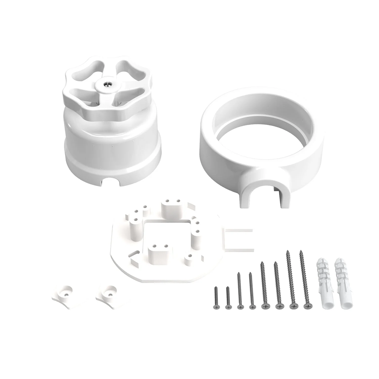 Dreh-/Wechselschalter-Set mit Knauf und Sockel für Creative-Tubes – Weißes Porzellan - Image 3