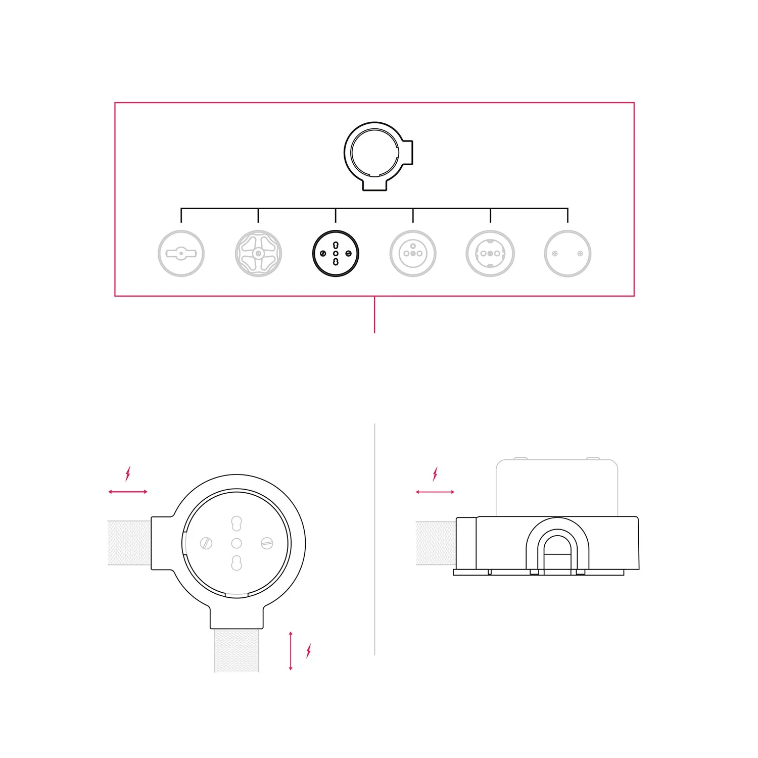 Italienische Bipasso-Steckdose 10/16A für Wandmontage mit Porzellan-Basis für Creative-Tubes – Weiß - Image 14