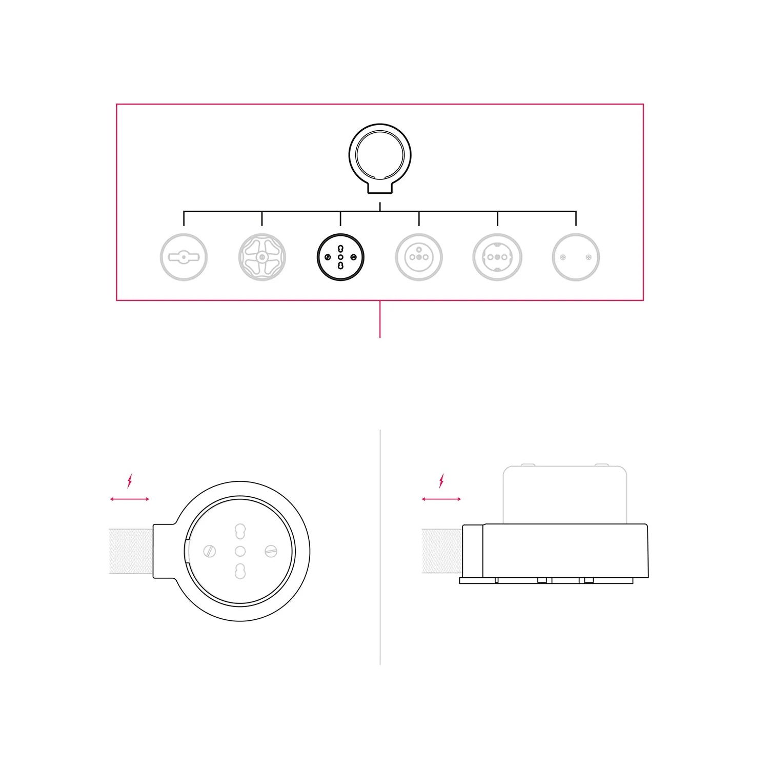 Italienische Bipasso-Steckdose 10/16A für Wandmontage mit Porzellan-Basis für Creative-Tubes – Weiß - Image 7