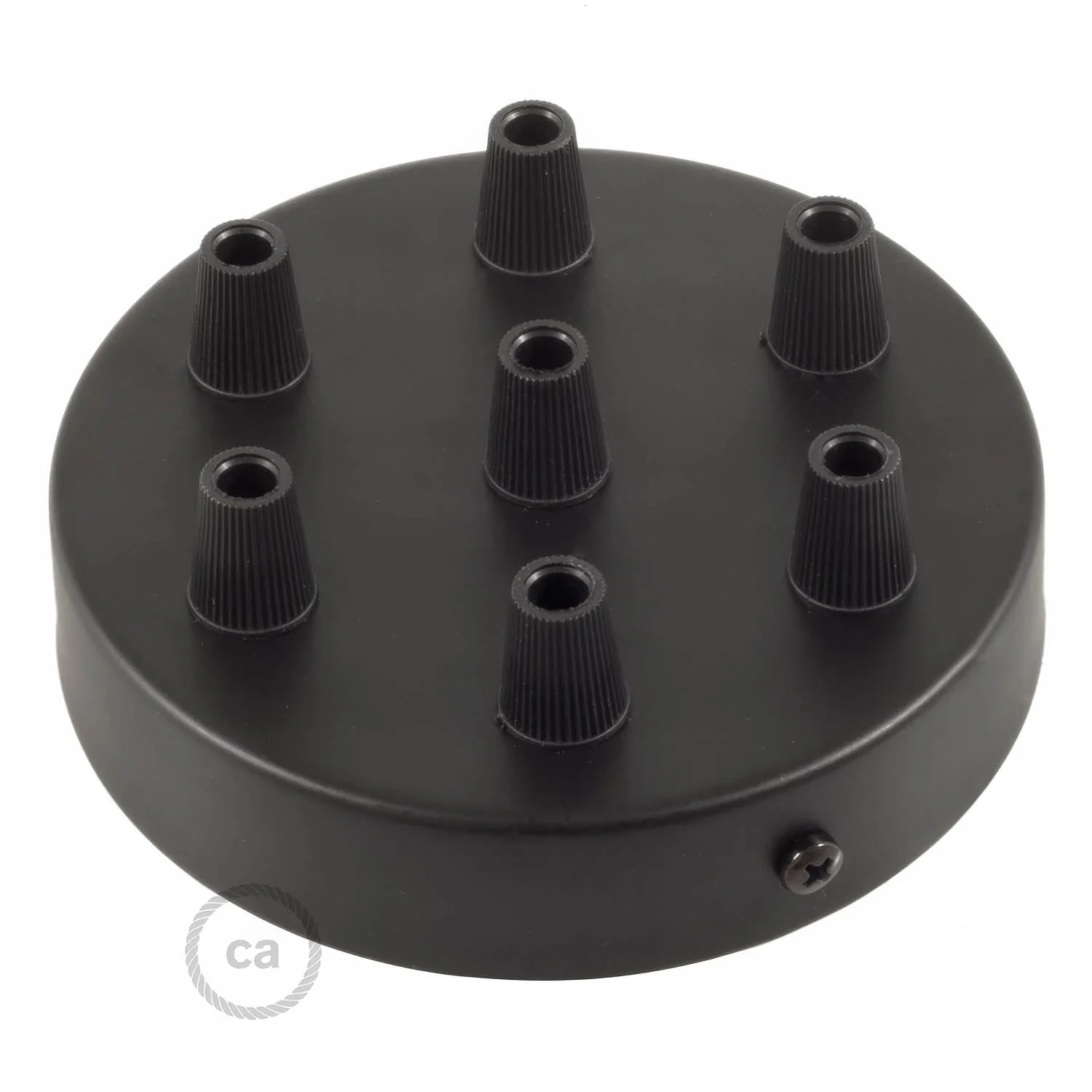 Kit Lampenbaldachin zylindrisch aus Metall mit 7 Löchern – Schwarz - Image 2