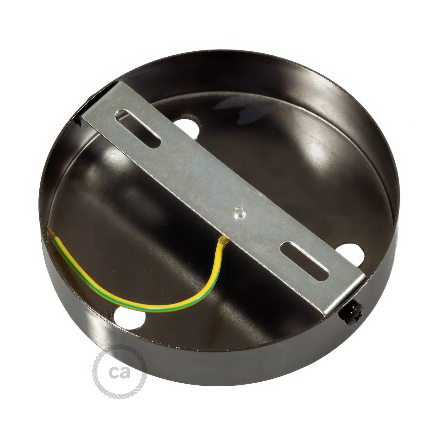 Zylindrisches Lampenbaldachin-Set aus Metall mit 3 Löchern – Perlschwarz - Image 4