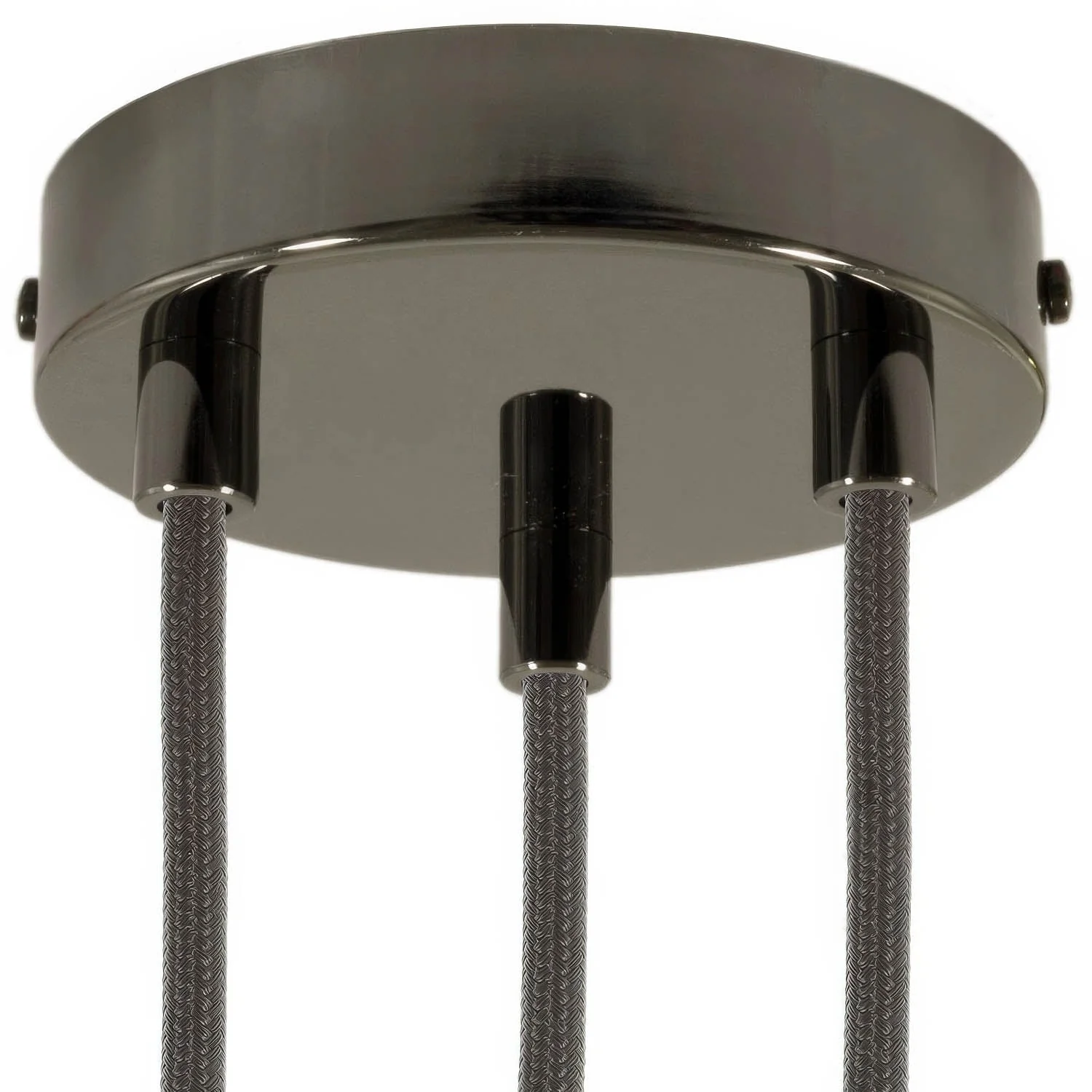 Zylindrisches Lampenbaldachin-Set aus Metall mit 3 Löchern – Perlschwarz - Image 6