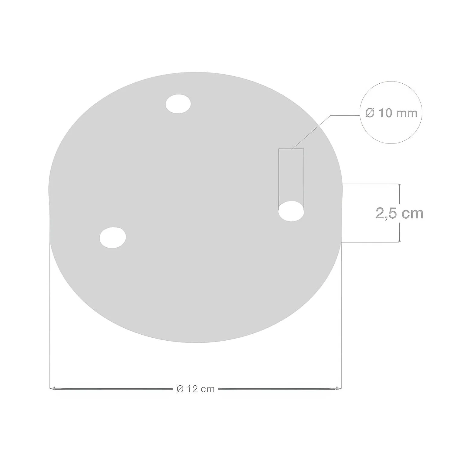 Zylindrisches Lampenbaldachin-Kit aus Metall mit 3 Bohrungen - Hochglanz Weiß - Image 5