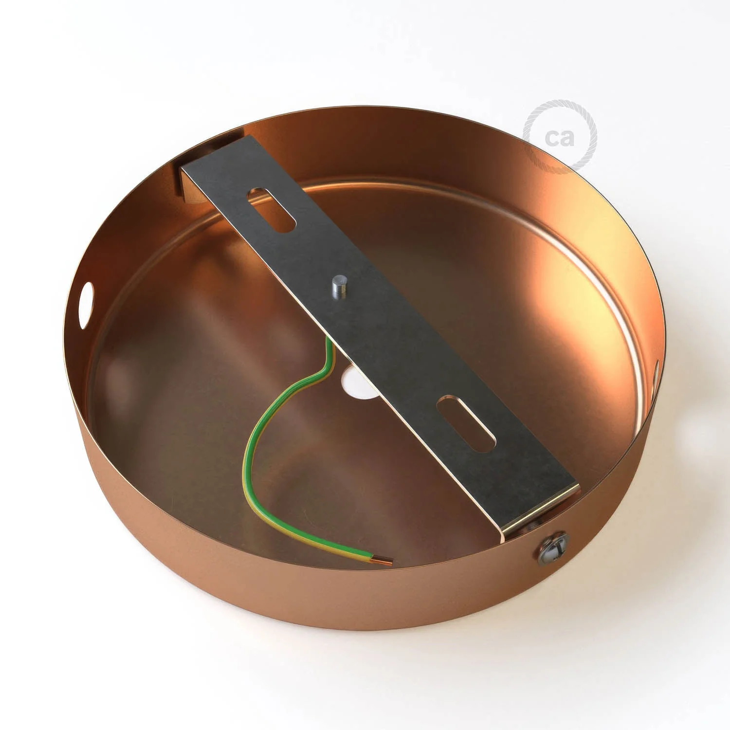 Zylindrische Baldachin-Kit aus Metall mit 1 zentralem und 2 seitlichen Löchern – Kupfer - Image 9