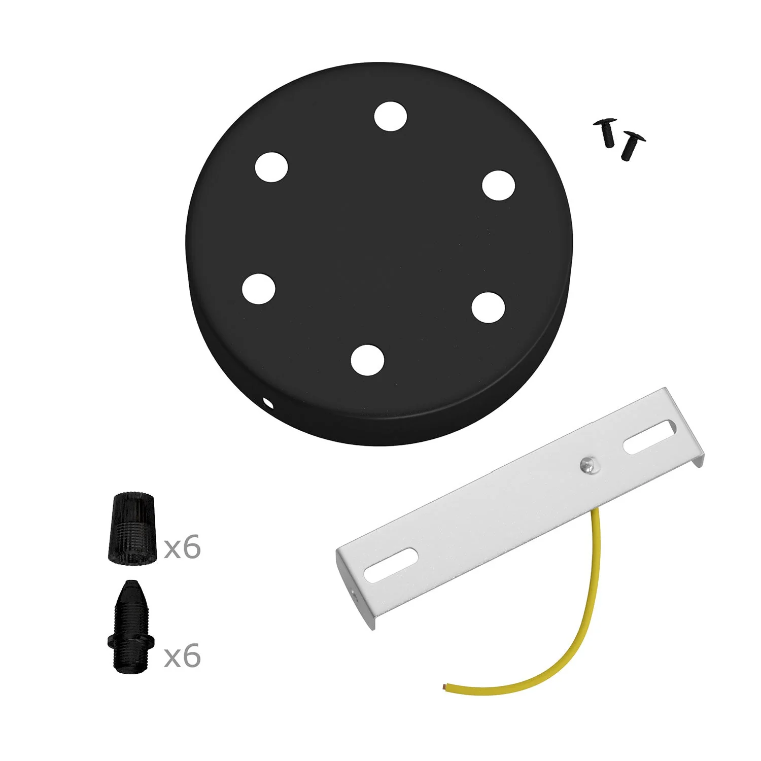 Zylindrischer Baldachin Metall-Kit mit 6 Löchern – Schwarz - Image 3