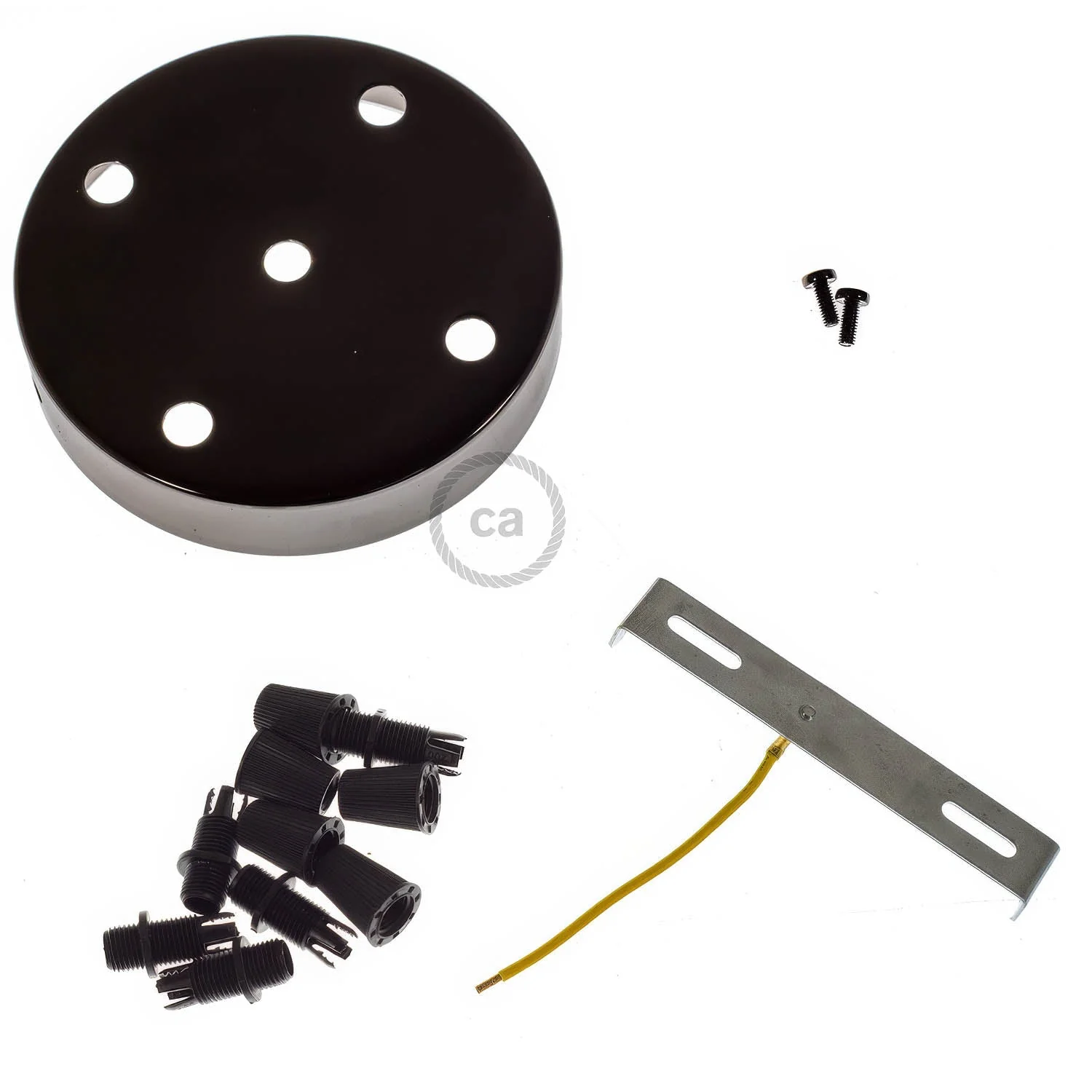 Metall-Zylinderrosetten-Kit mit 5 Löchern – Schwarzperle - Image 3