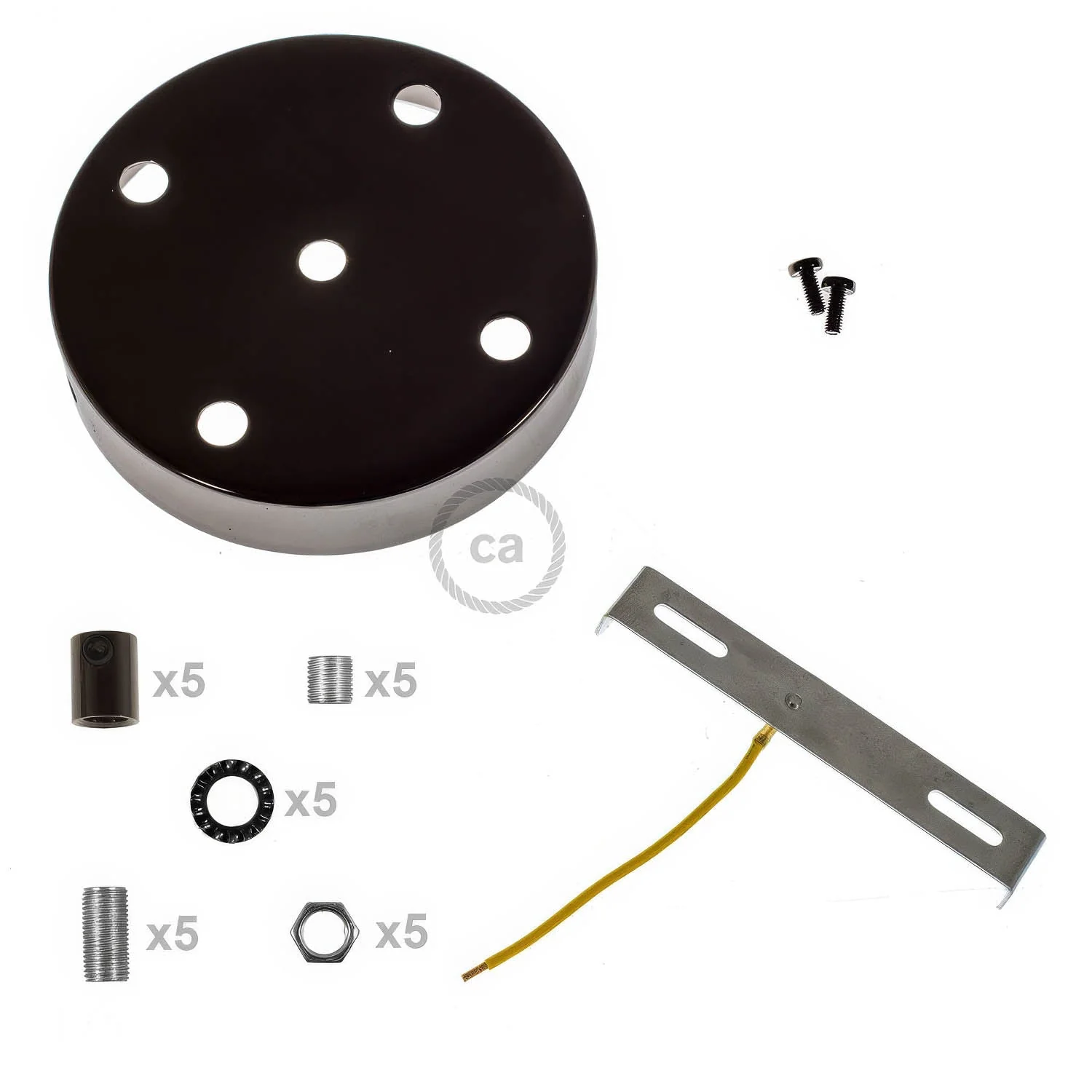 Metall-Zylinderrosetten-Kit mit 5 Löchern – Schwarzperle - Image 8