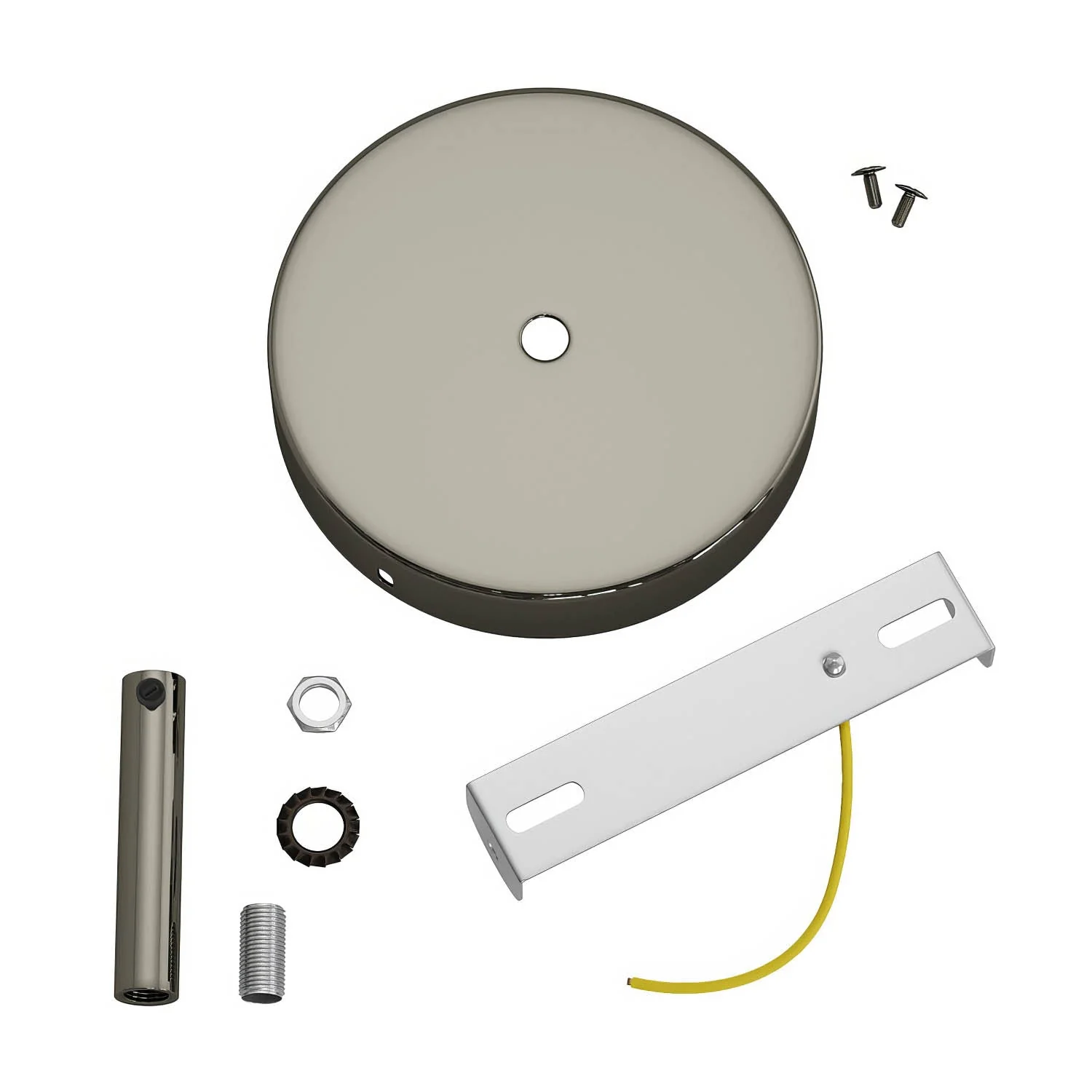 Zylindrisches Lampenbaldachin-Kit aus Metall mit 7 cm Textilkabelklemme - Schwarz Perla - Image 3