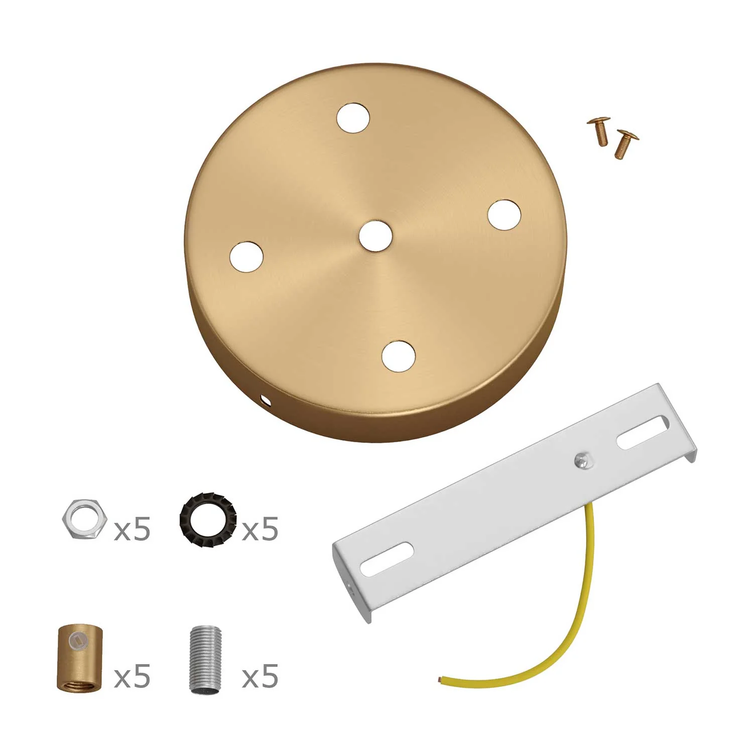 Zylindrisches Lampenbaldachin-Kit aus Metall mit 5 Öffnungen – Satinbronze - Image 8