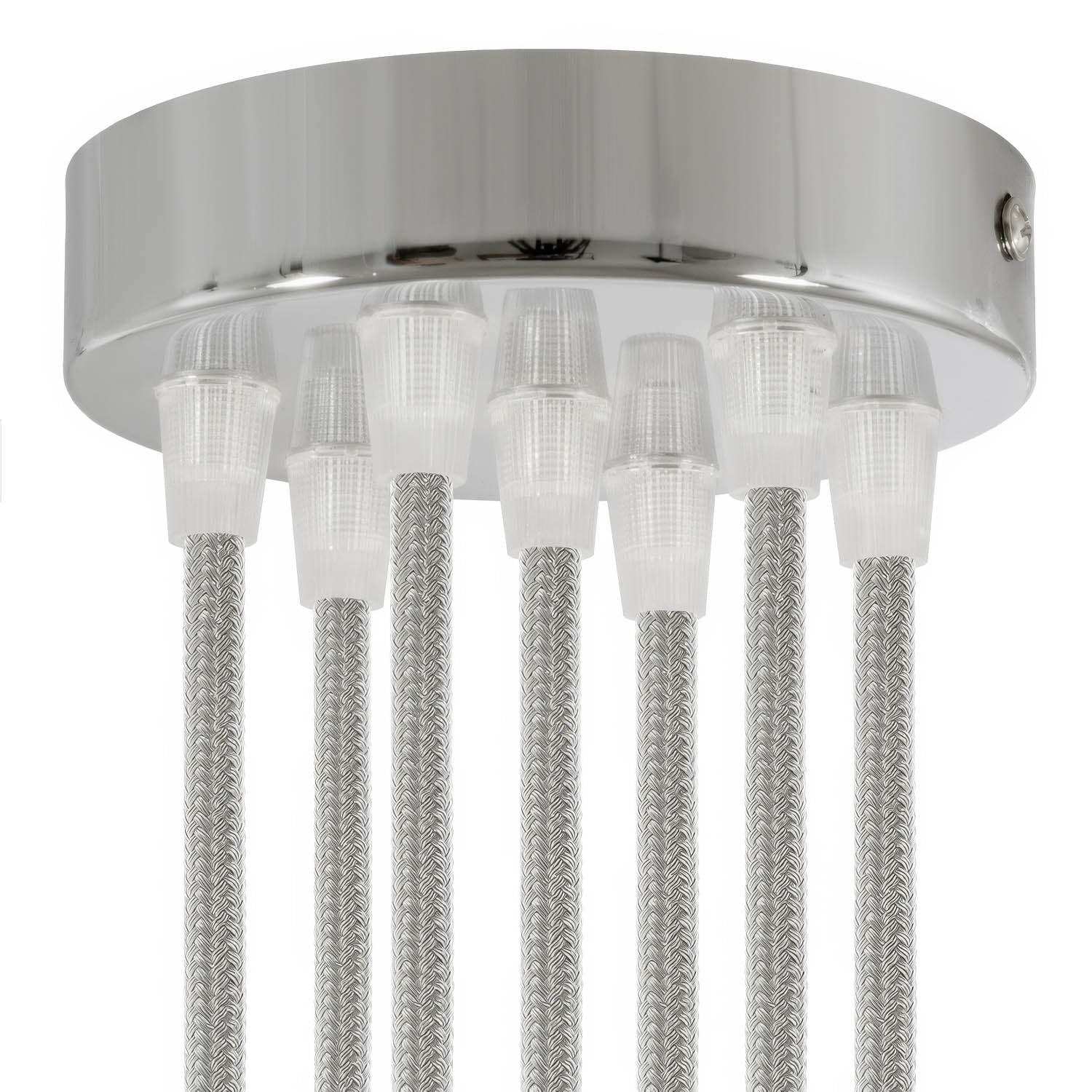 Zylindrisches Lampenbaldachin-Kit aus Metall mit 7 Löchern - Chrom