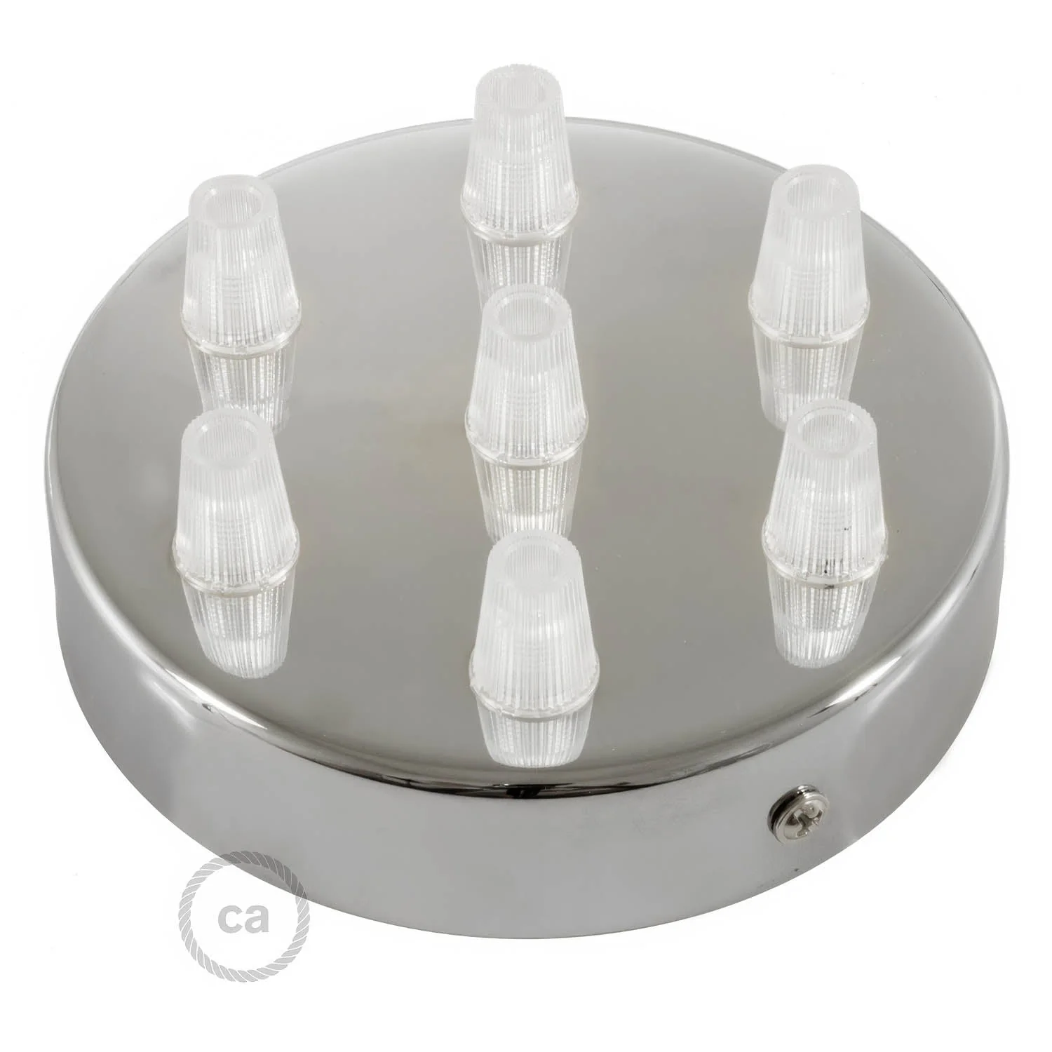 Zylindrisches Lampenbaldachin-Kit aus Metall mit 7 Löchern - Chrom - Image 2