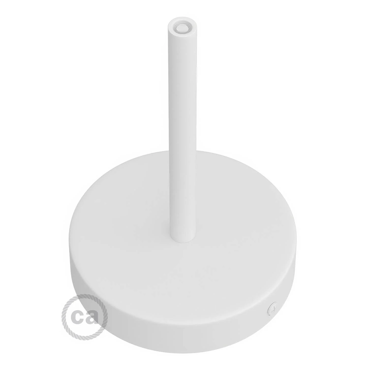 Zylindrisches Lampenbaldachin-Set aus Metall mit Zugentlastung, 15 cm – Mattweiß - Image 2