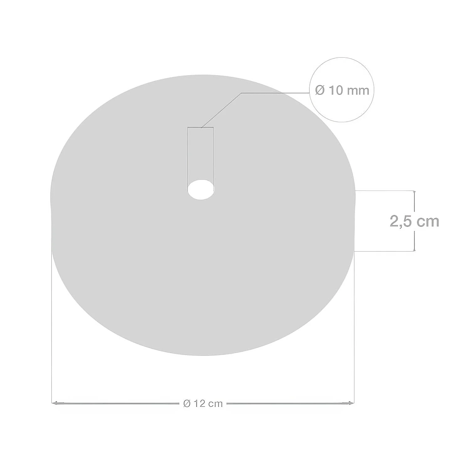 Zylindrisches Lampenbaldachin-Set aus Metall mit Zugentlastung, 15 cm – Mattweiß - Image 5