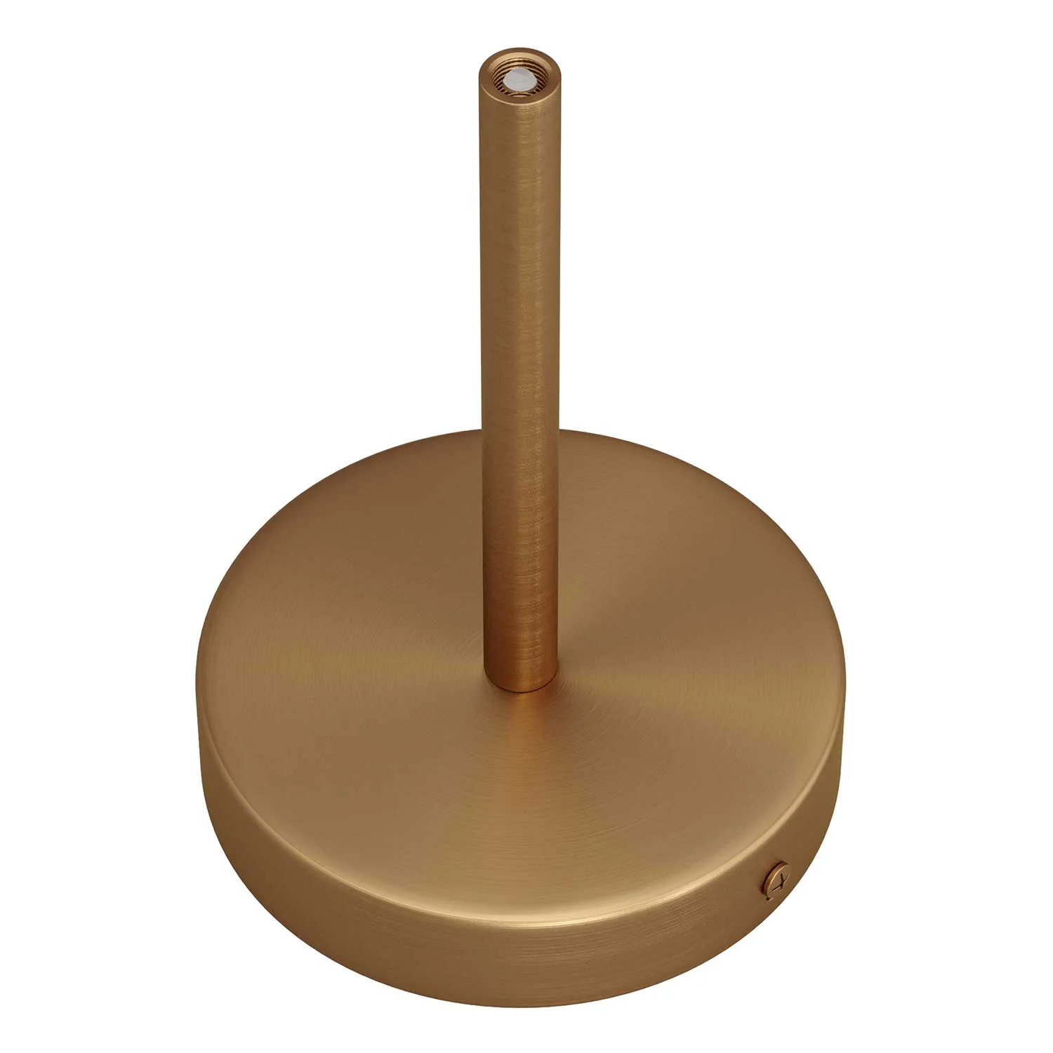 Zylinderförmiges Lampenbaldachin-Kit aus Metall mit 15 cm Textilkabel-Zugentlastung – Satinbronze - Image 2