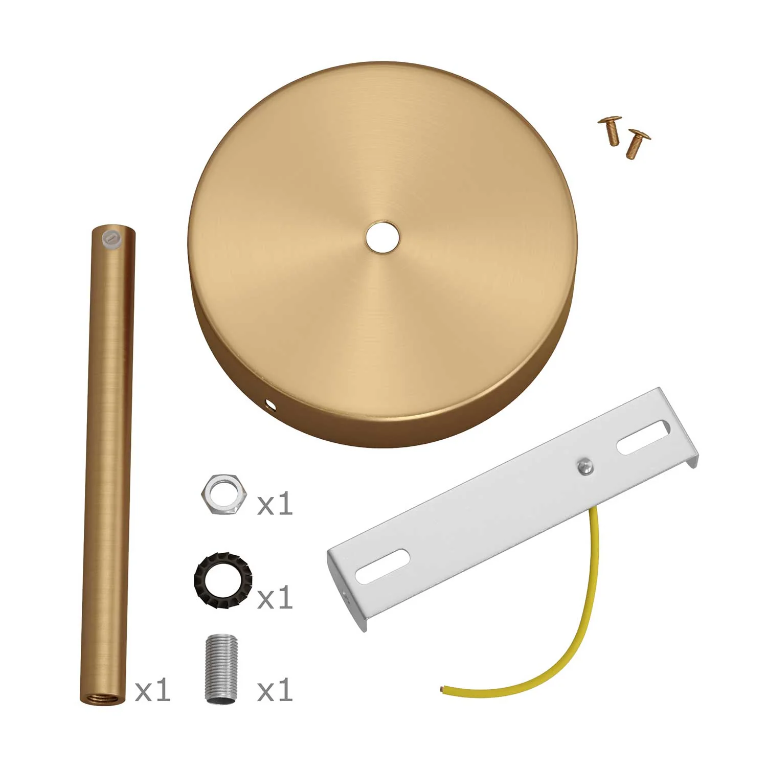 Zylinderförmiges Lampenbaldachin-Kit aus Metall mit 15 cm Textilkabel-Zugentlastung – Satinbronze - Image 3