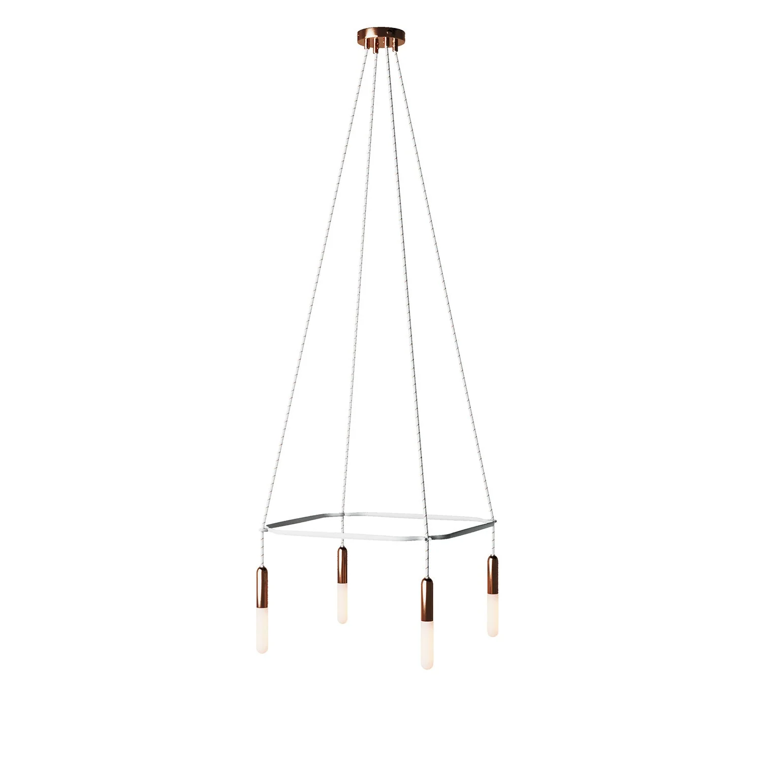 Kronleuchter Cage mit 4 Abhängungen P-Light - Kupfer