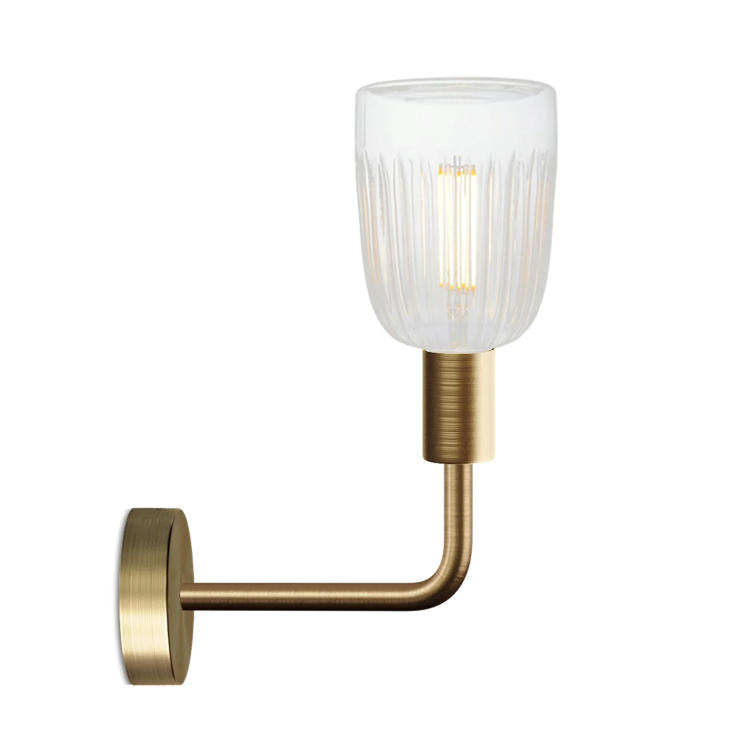 Fermaluce Elle Lampe aus Metall mit Crystal-Glühbirne – Satinbronze