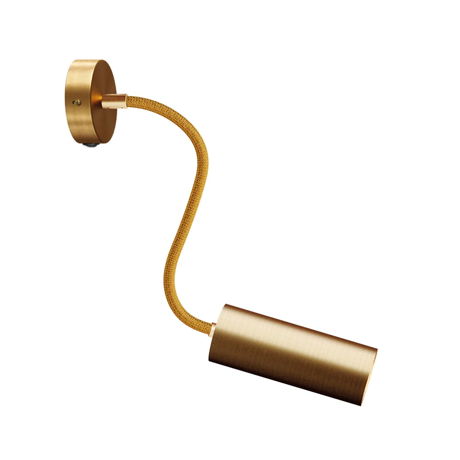 Fermaluce Flex 30 Lampe mit Mini-Deckenrosette mit Schalter und Spot mit Tub-E14-Lampenschirm – Satin Bronze