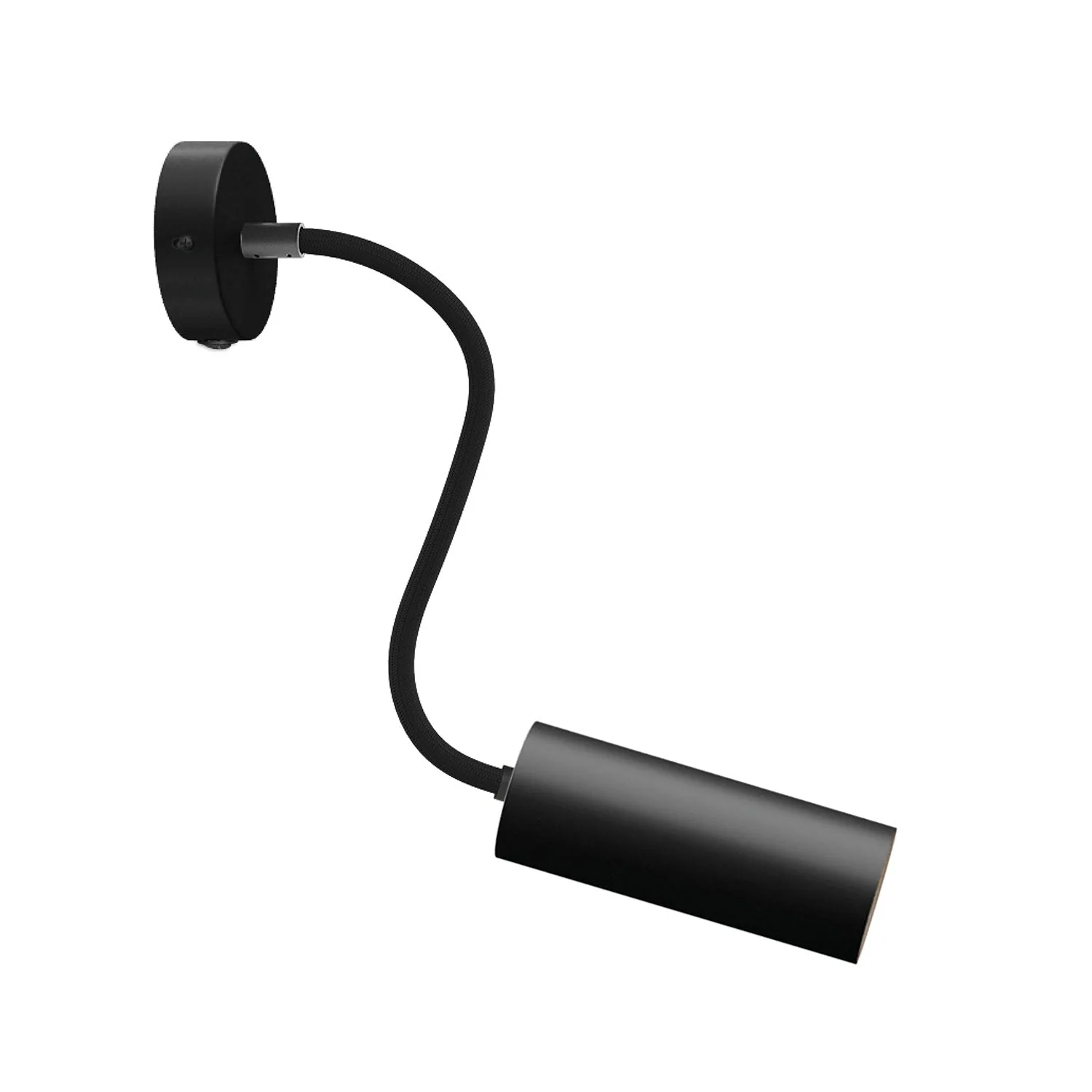 Fermaluce Flex 30 Lampe mit Mini-Baldachin und Schalter sowie Spot mit Tub-E14-Schirm – Schwarz