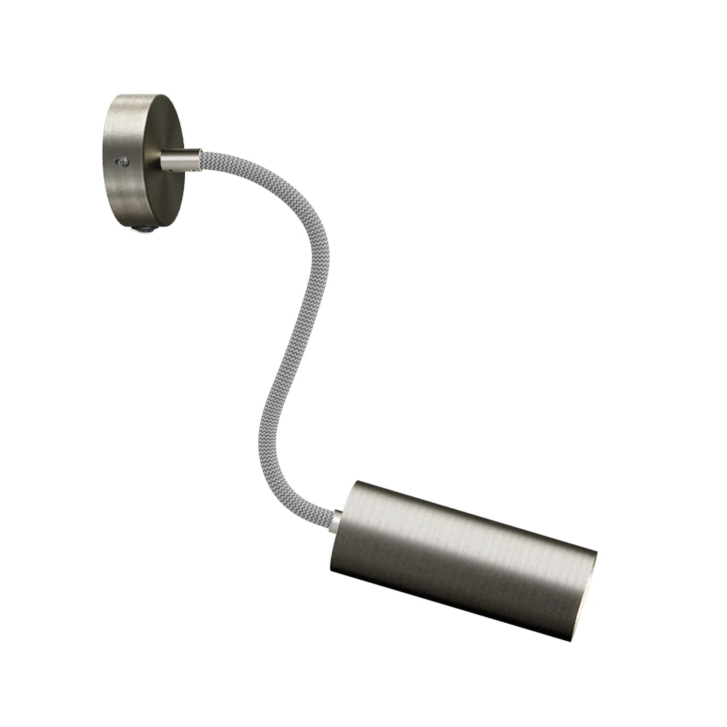 Fermaluce Flex 30 mit Mini-Baldachin mit Schalter und Spot mit Tub-E14-Lampenschirm – Satin-Titan