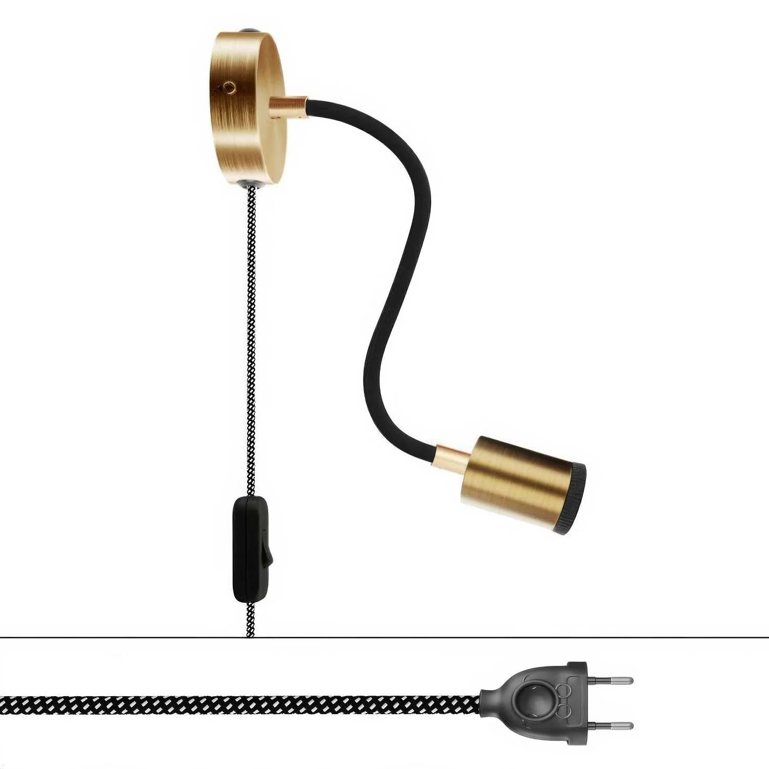 Spostaluce Flex 30-Wandleuchte mit schwenkbarem Spot GU1d0 – Satinbronze