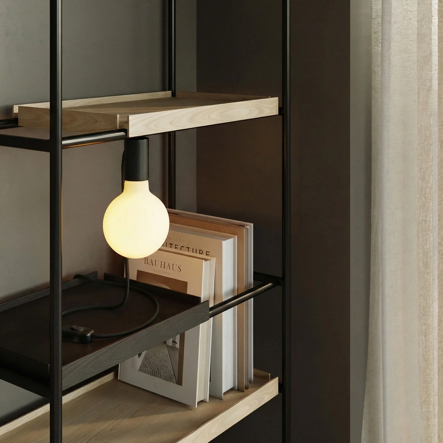 Magnetische Plug-in-Lampe mit E27-Fassung - Schwarz - Image 2