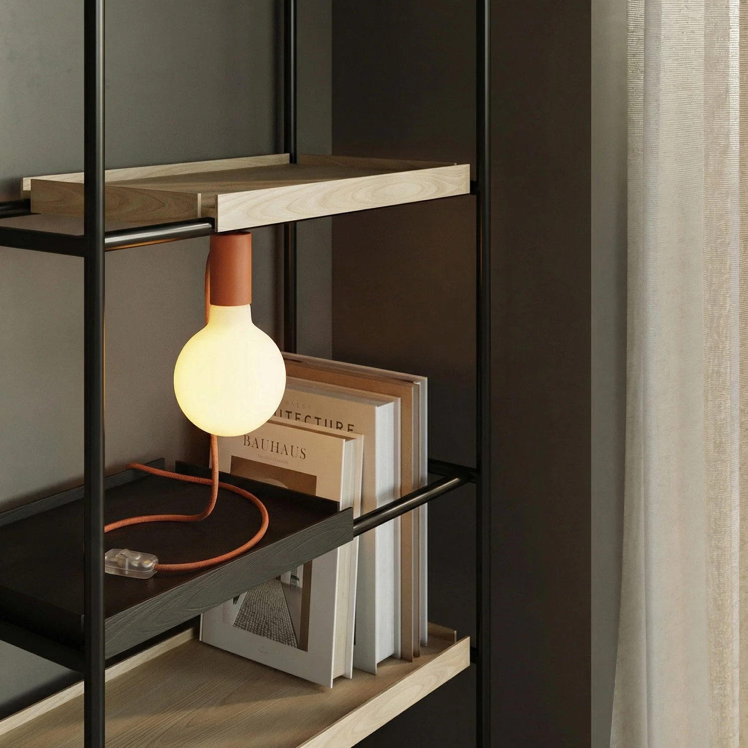 Magnetische Plug-in-Lampe mit E27-Fassung und UK-Stecker - Orange - Image 2