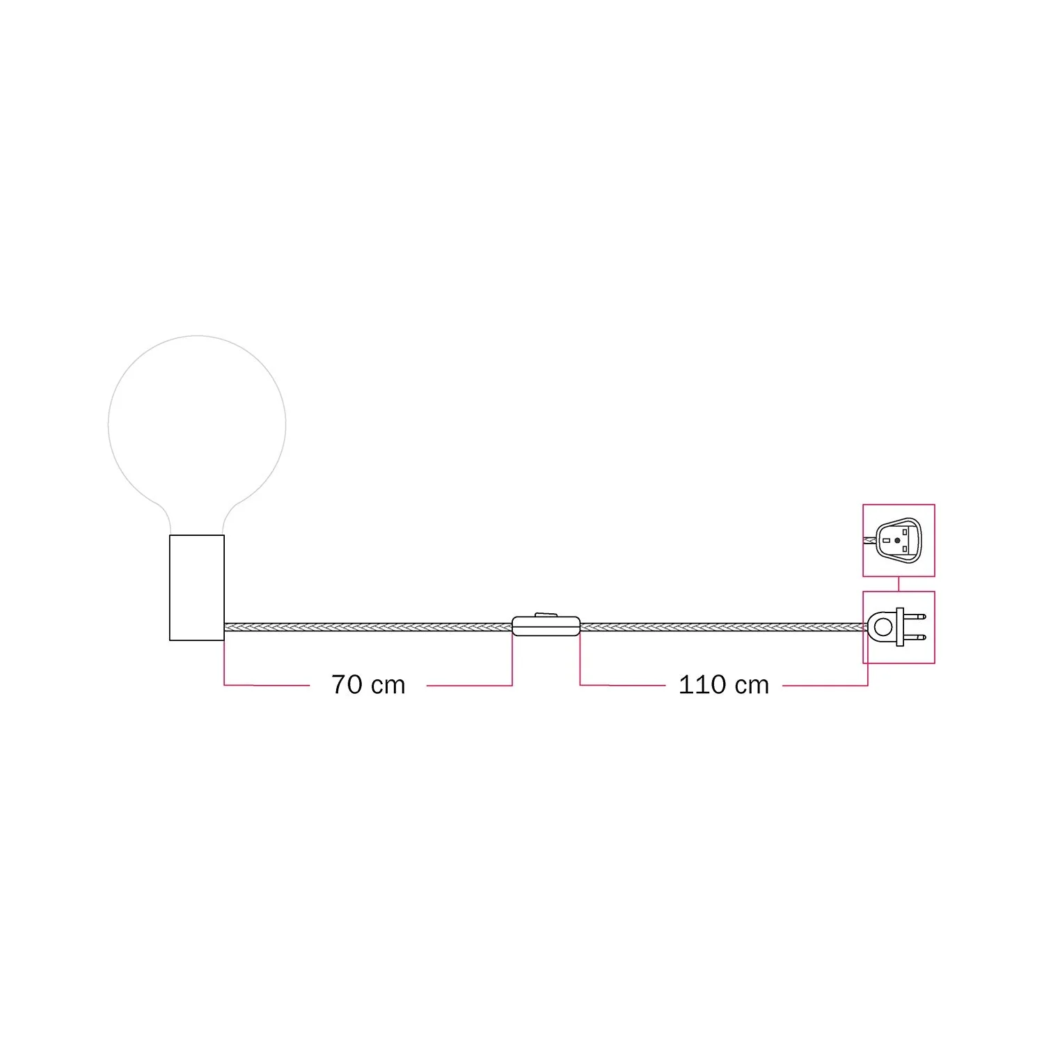 Magnetische Plug-in-Lampe mit E27-Fassung und UK-Stecker - Orange - Image 3